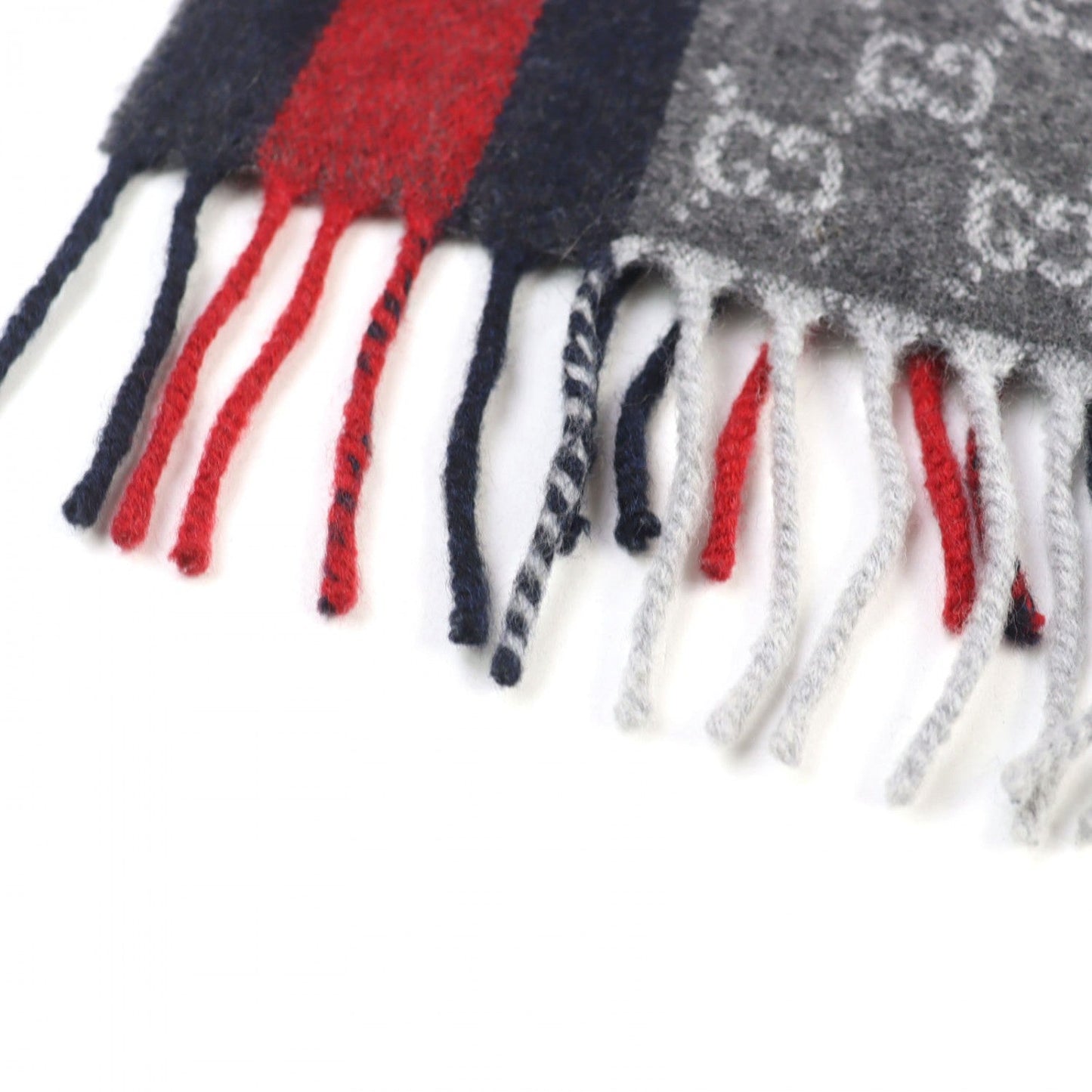 GUCCI Scarf 391531 cashmere Gray type 35Ã165cm