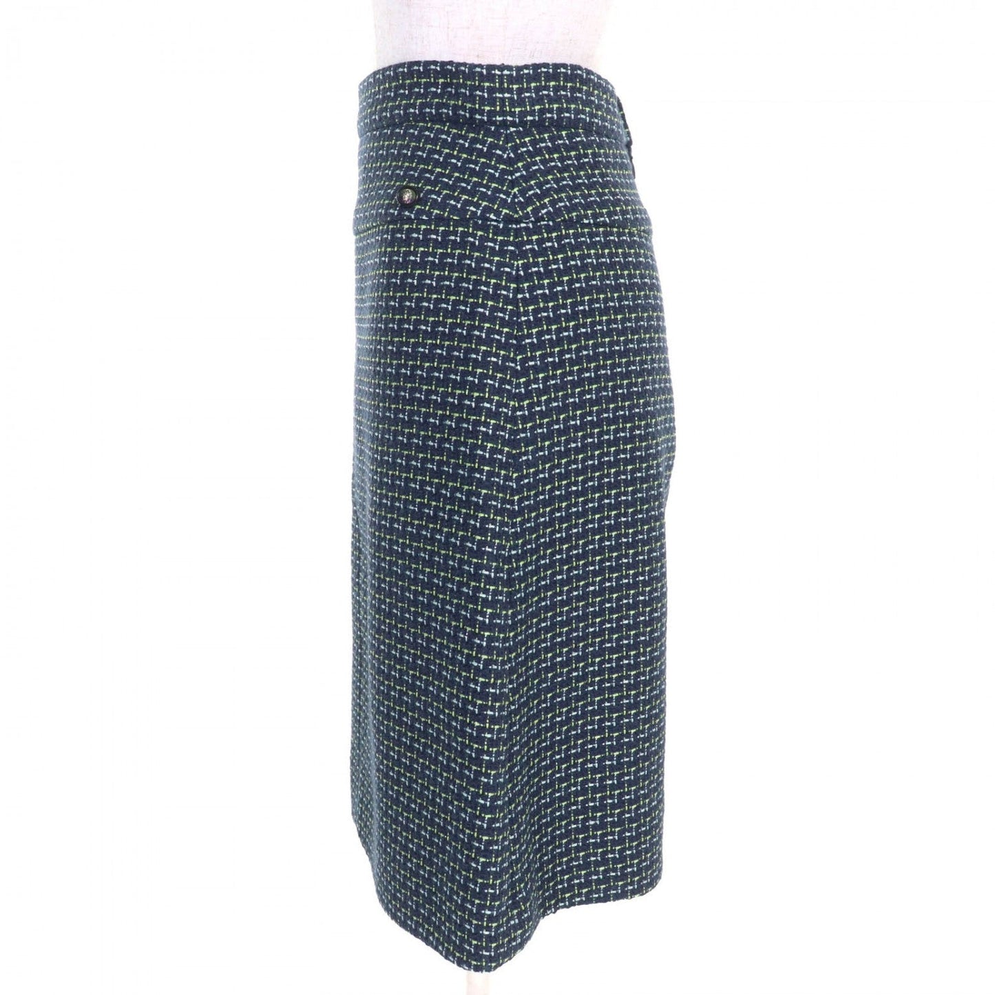 CHANEL skirt P55951V38257 cotton Navy Green type 36