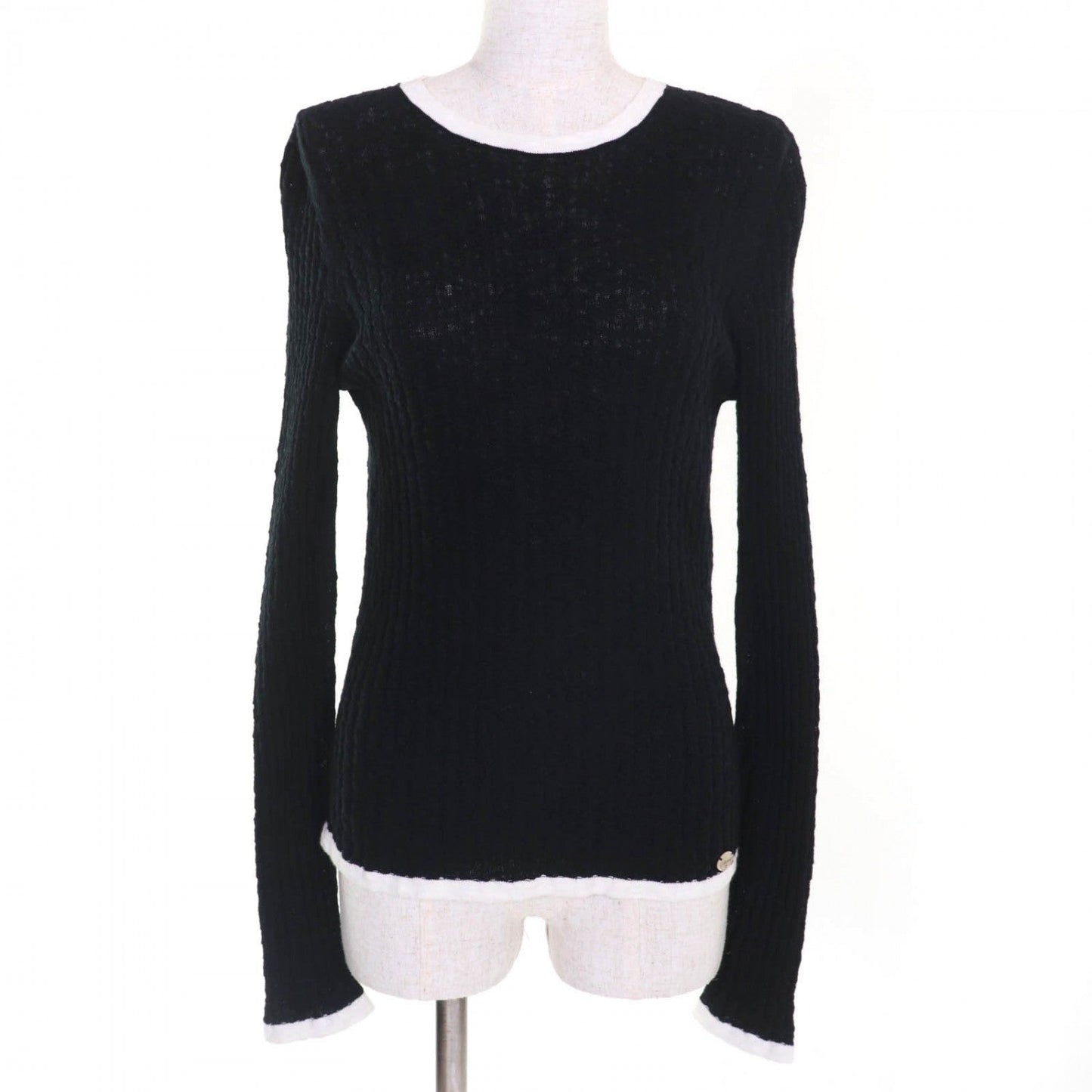 CHANEL knit P72076 cotton Black White 38