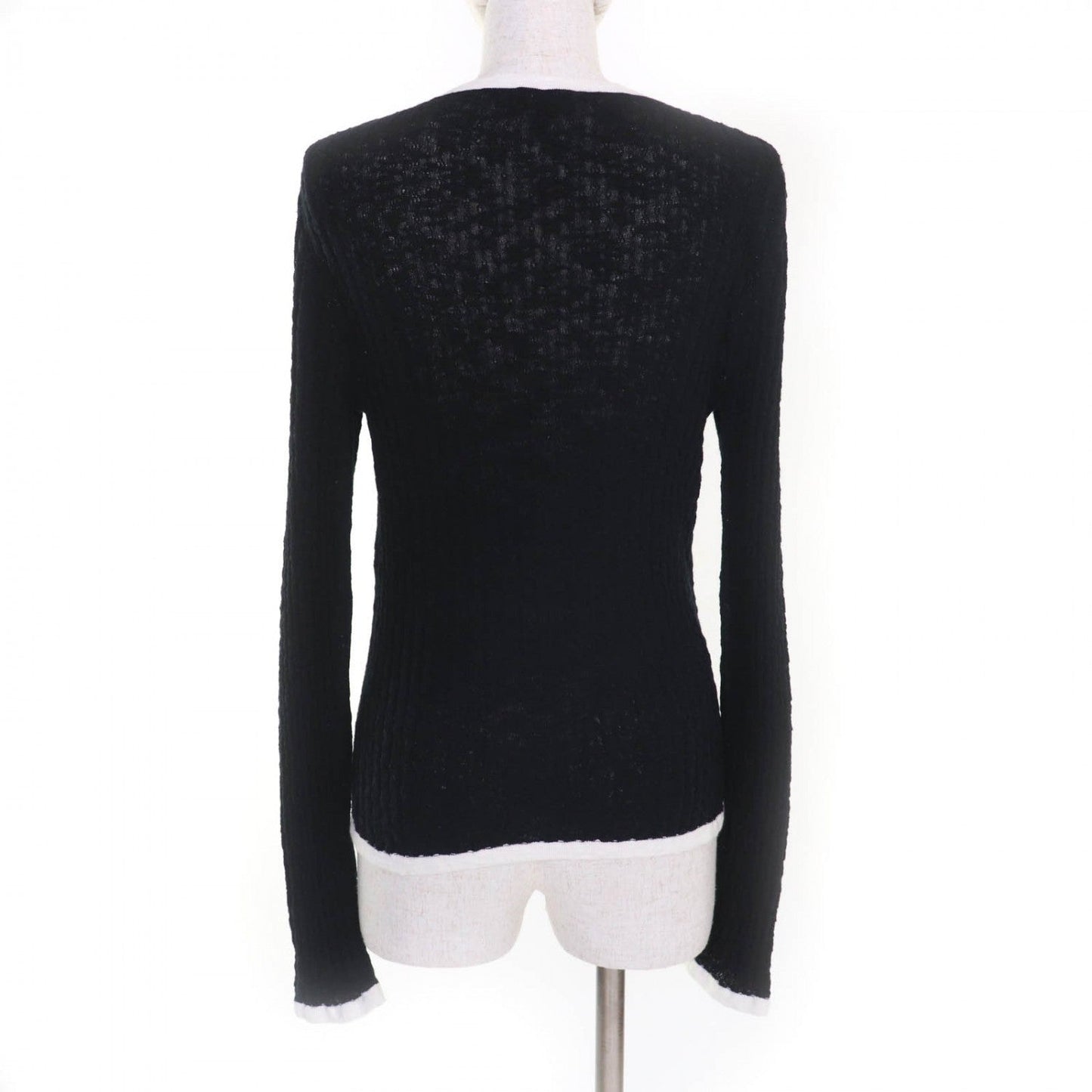 CHANEL knit P72076 cotton Black White 38