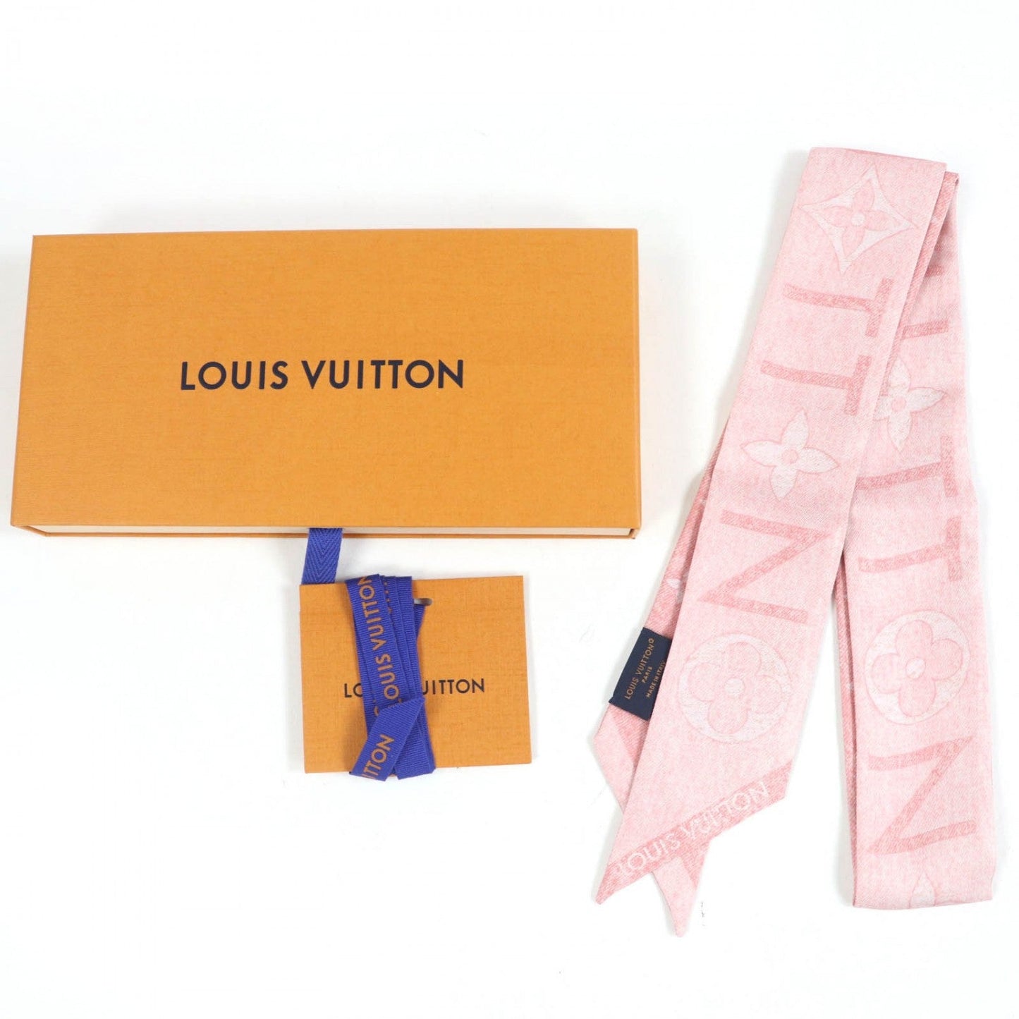 LOUIS VUITTON scarf M96268 silk Rose claire Bandeau BB Monogram Infinity 120cmÃ5cm