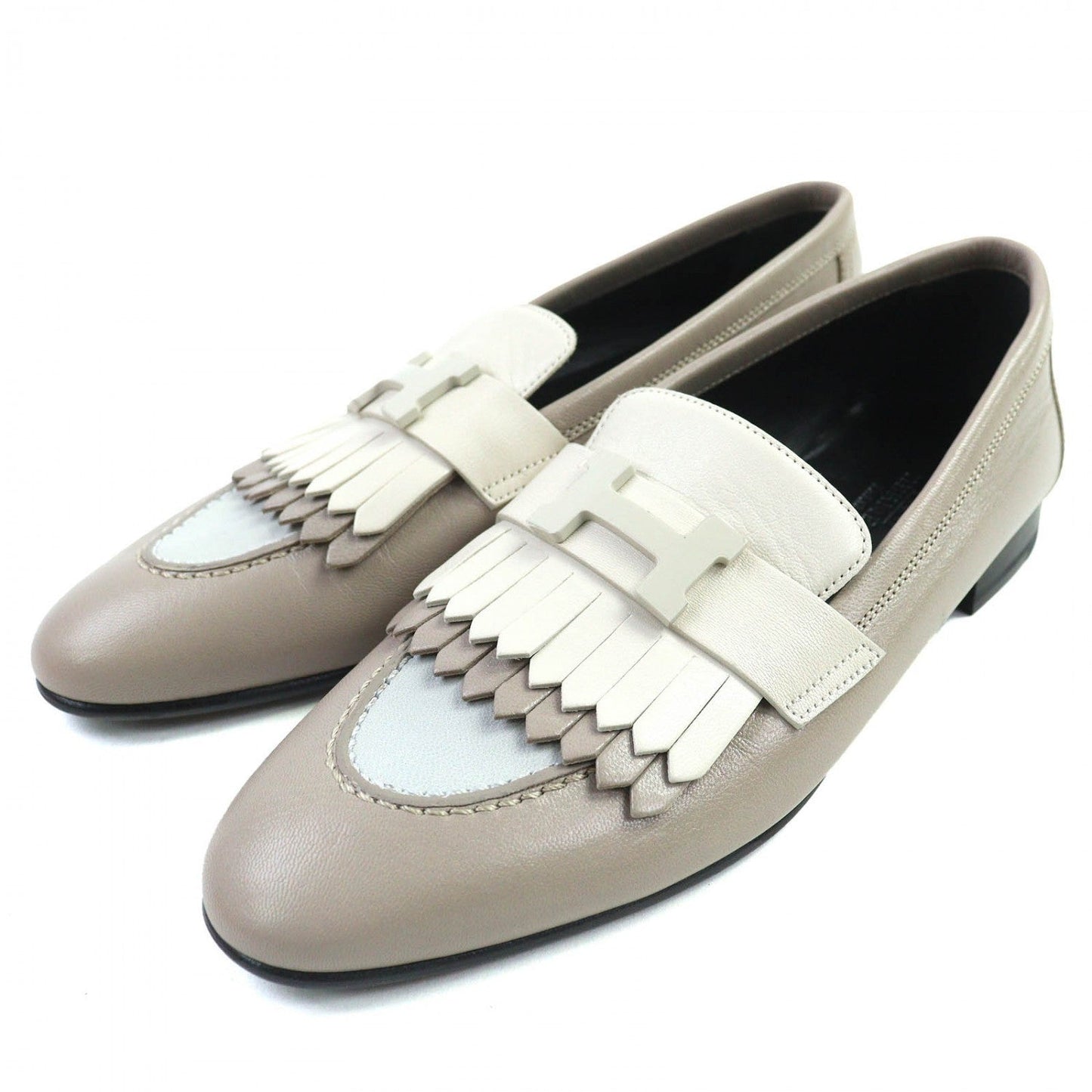 HERMES loafers 232136Z leather Beige type Royal 36