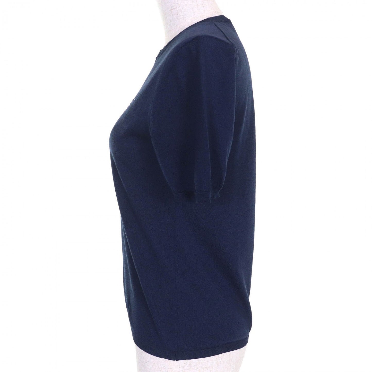 PRADA Short sleeve knit P2401L silk Navy 40