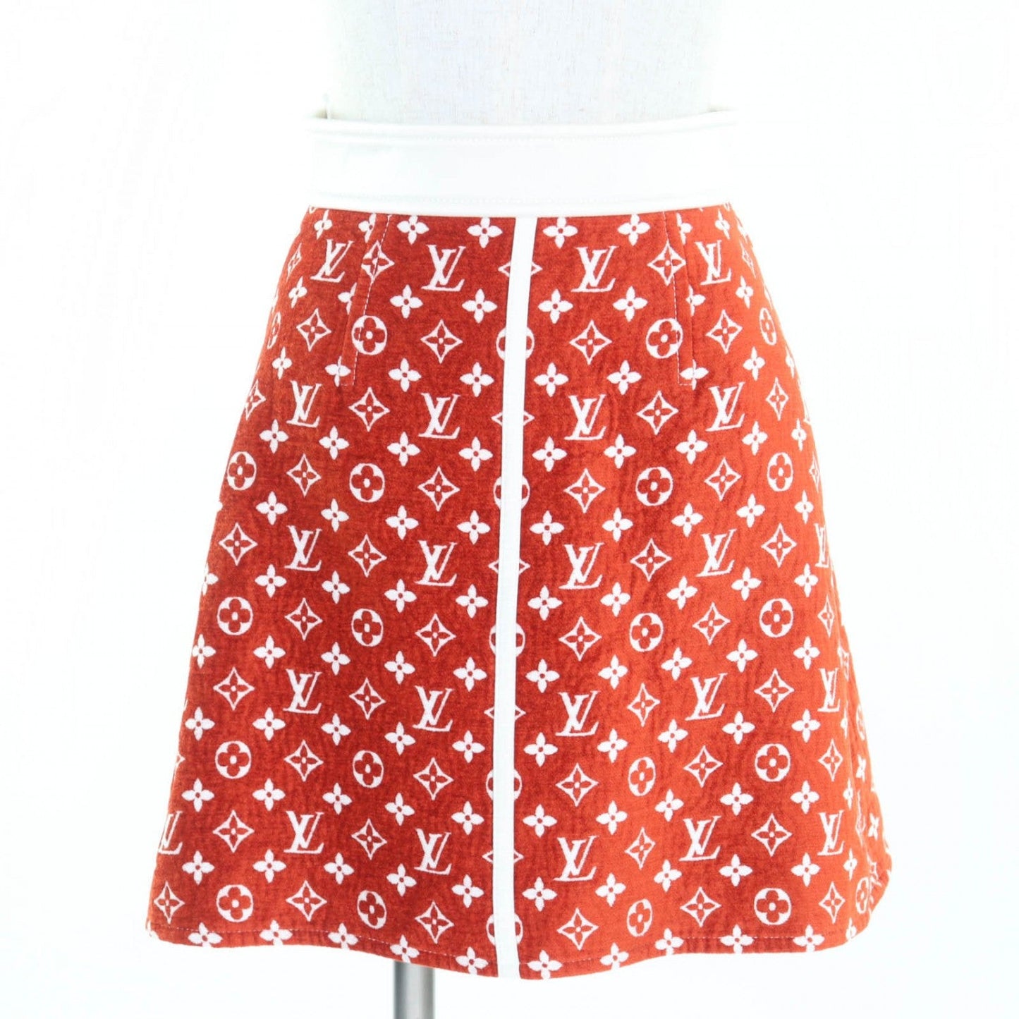 LOUIS VUITTON skirt FNSK41 Rayon Red type 34