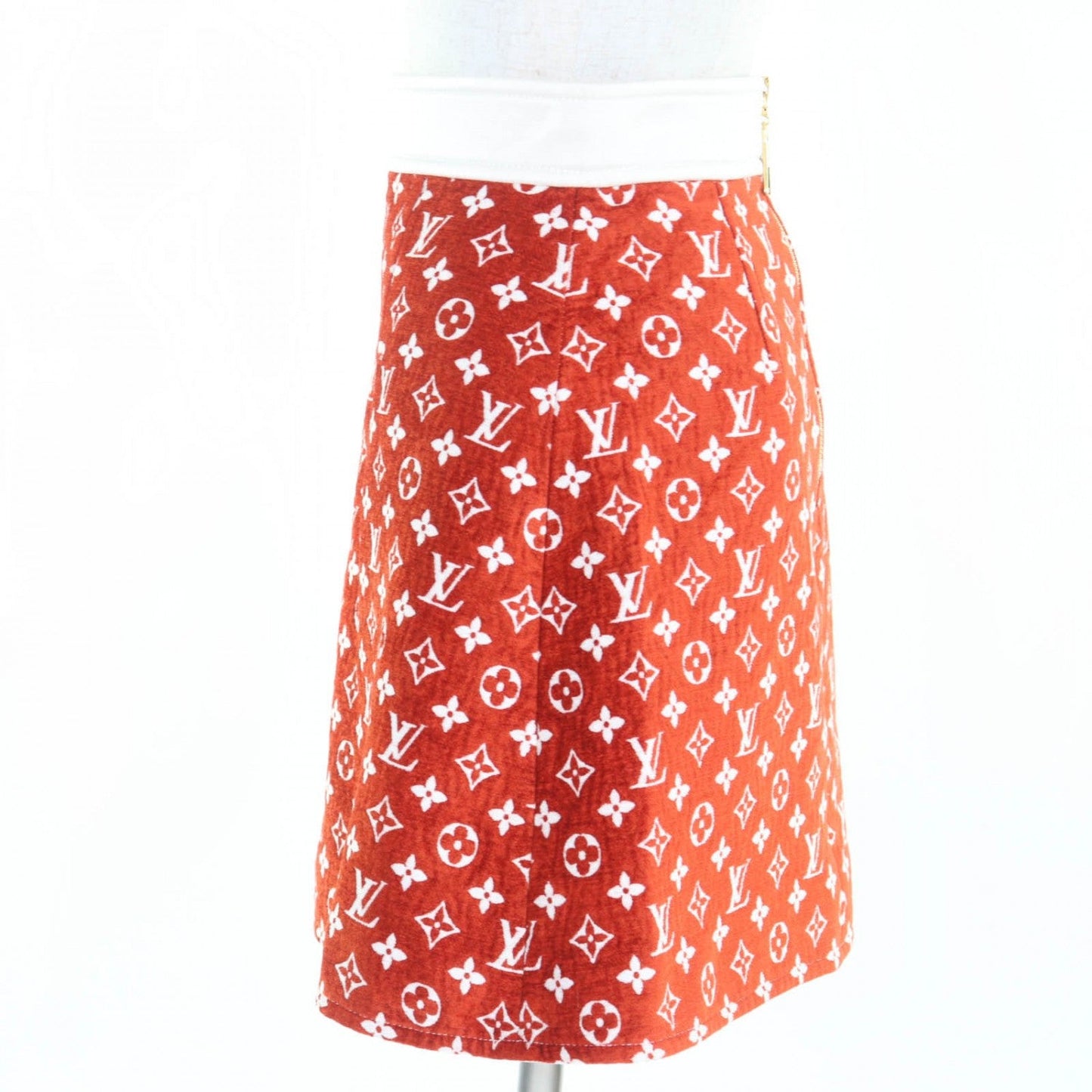 LOUIS VUITTON skirt FNSK41 Rayon Red type 34