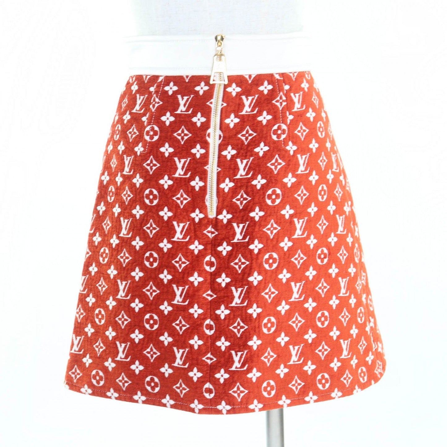 LOUIS VUITTON skirt FNSK41 Rayon Red type 34