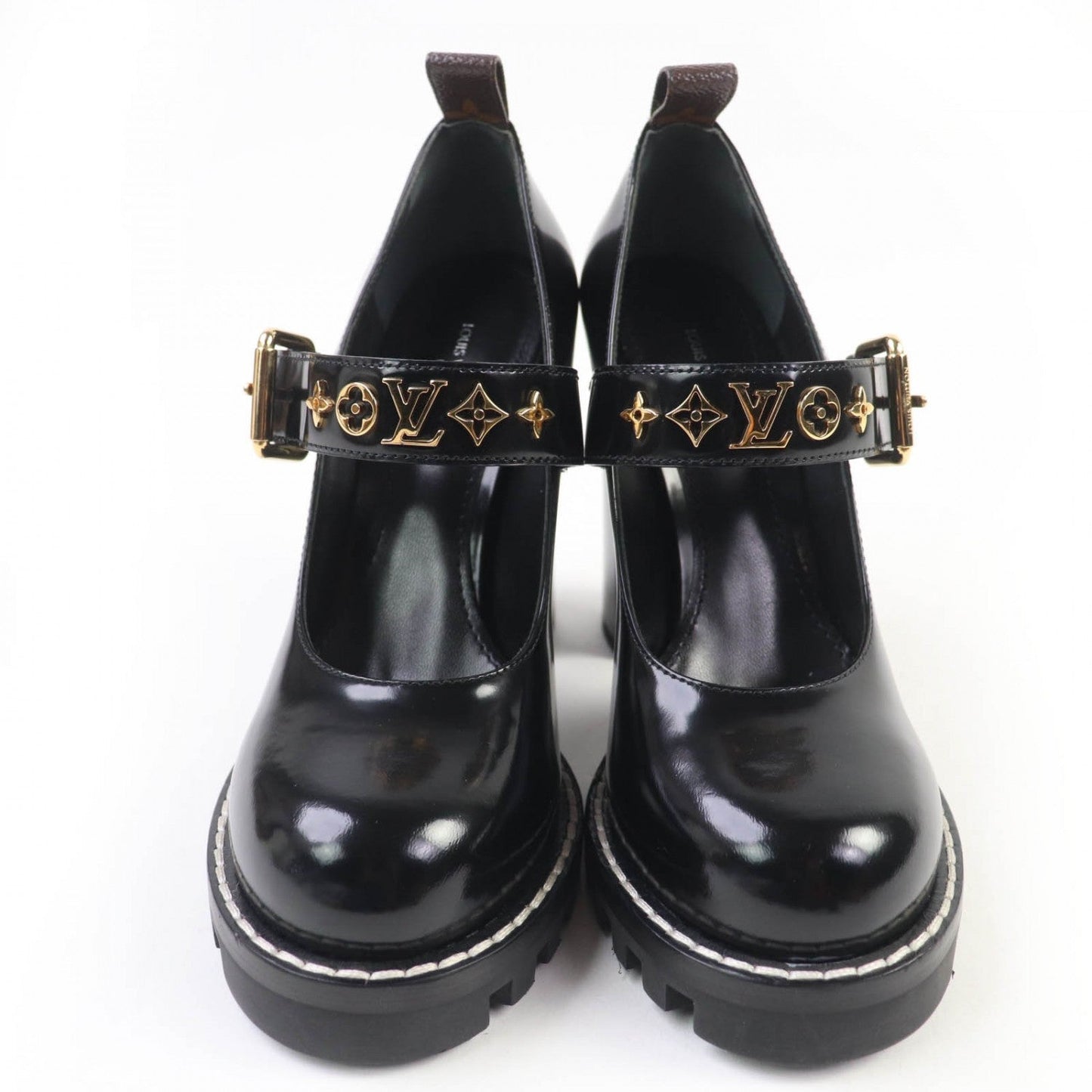 LOUIS VUITTON Leather shoes leather black Star trail 37