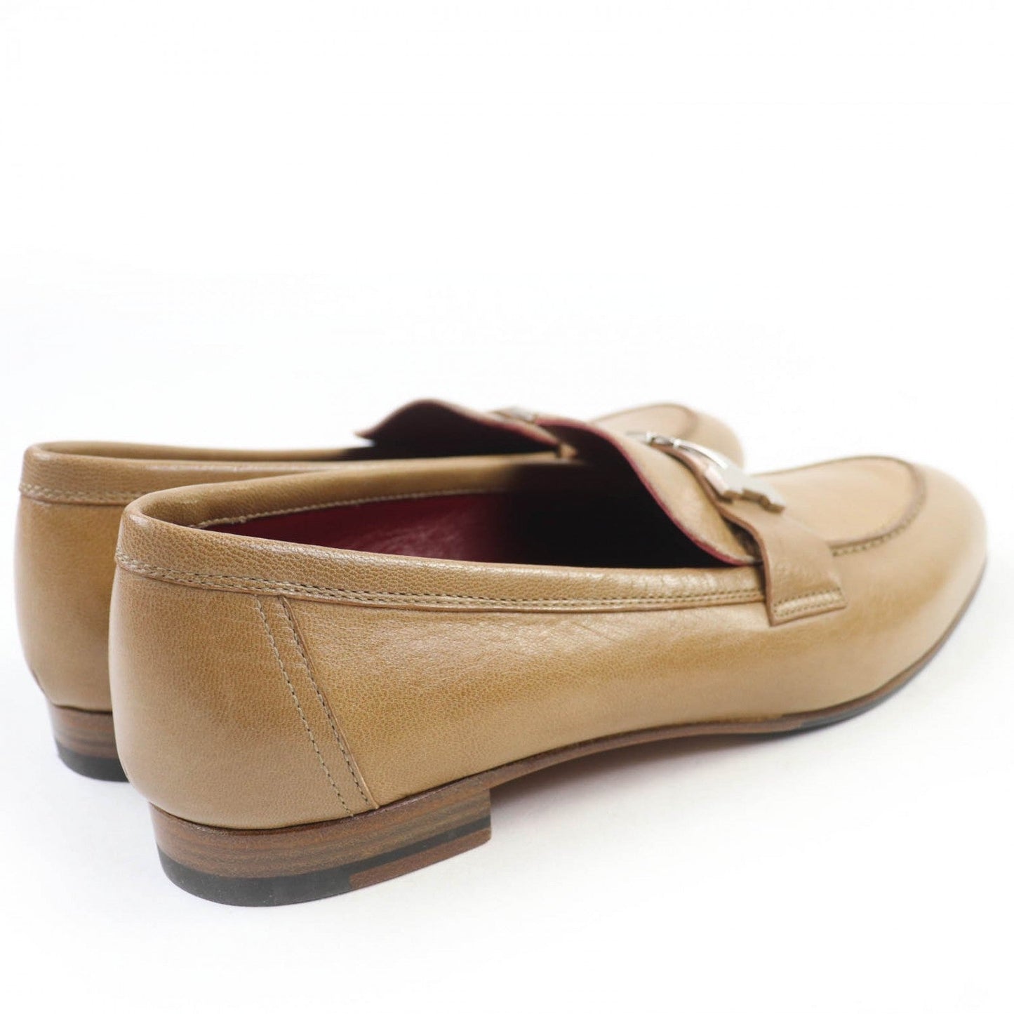HERMES loafers leather beige Moccasins Paris Constance 38.5