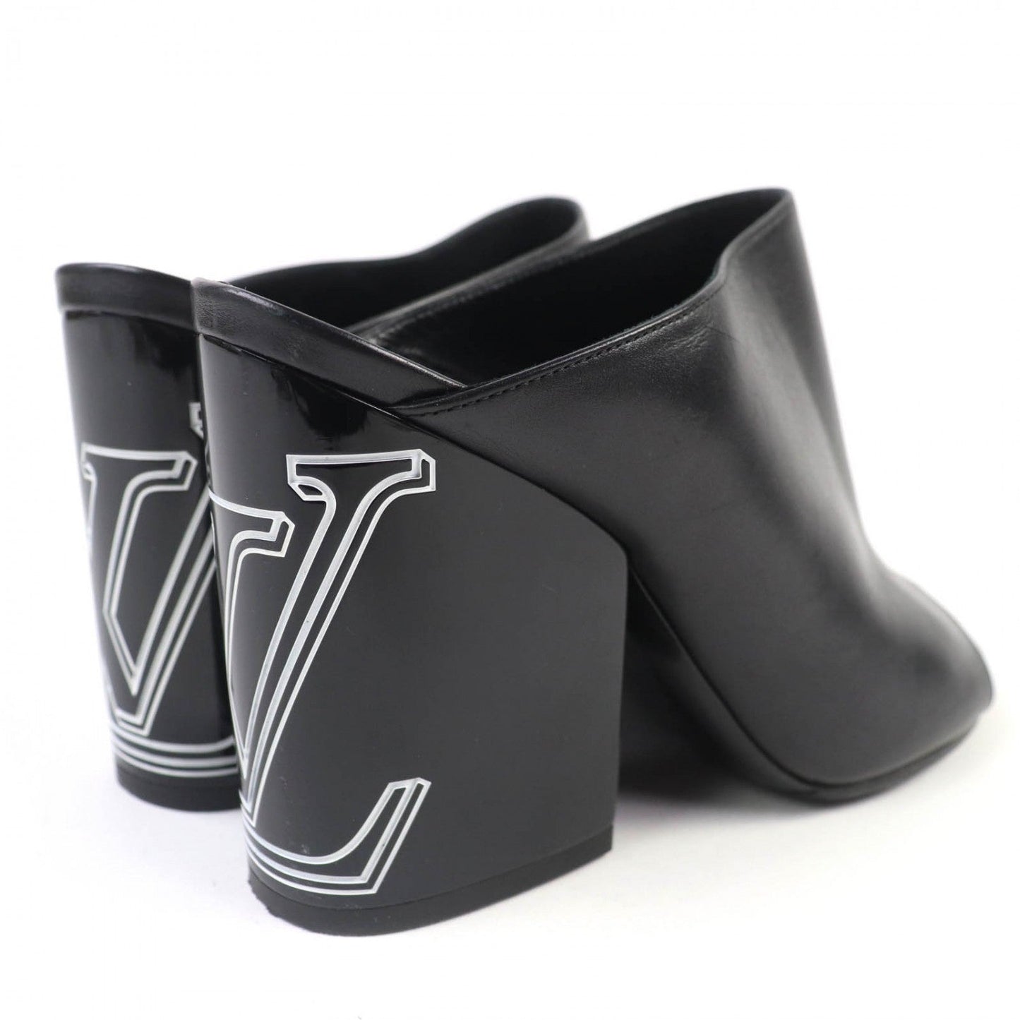 LOUIS VUITTON Sandals leather black Topmost Line 36.5