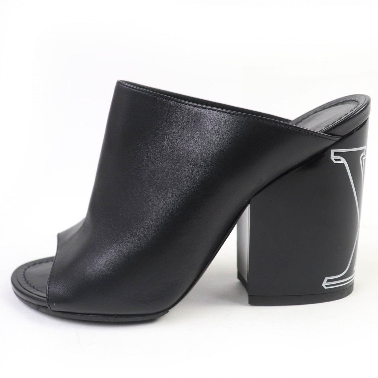 LOUIS VUITTON Sandals leather black Topmost Line 36.5
