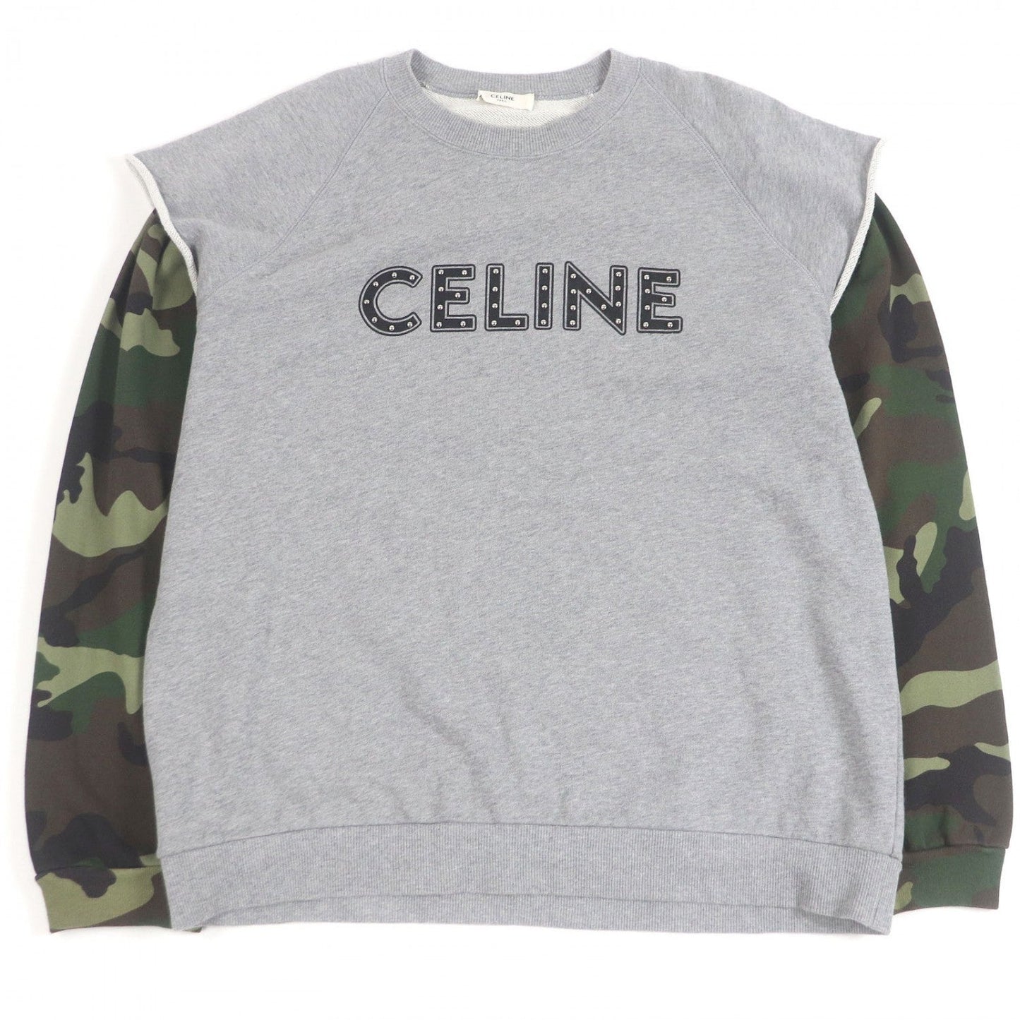 CELINE sweat 2Y340052H cotton Gray khaki XL