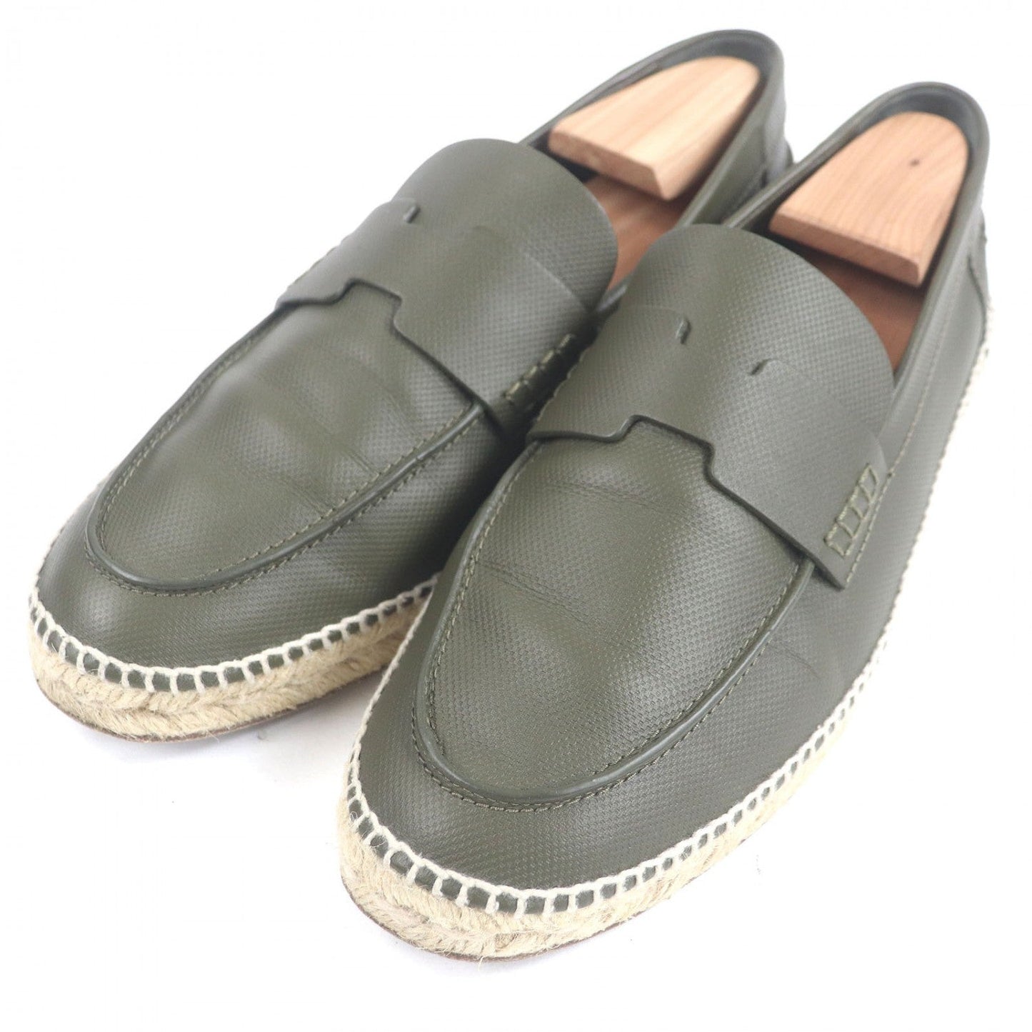 HERMES Moccasin leather khaki Trip 41