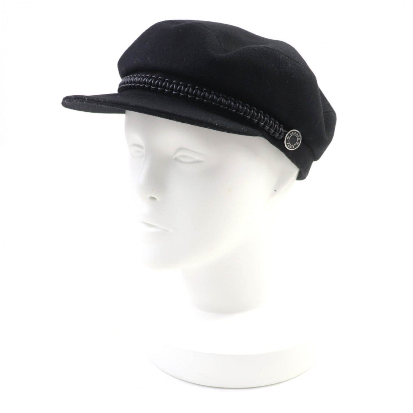 HERMES Casquette cashmere black Deauville 58