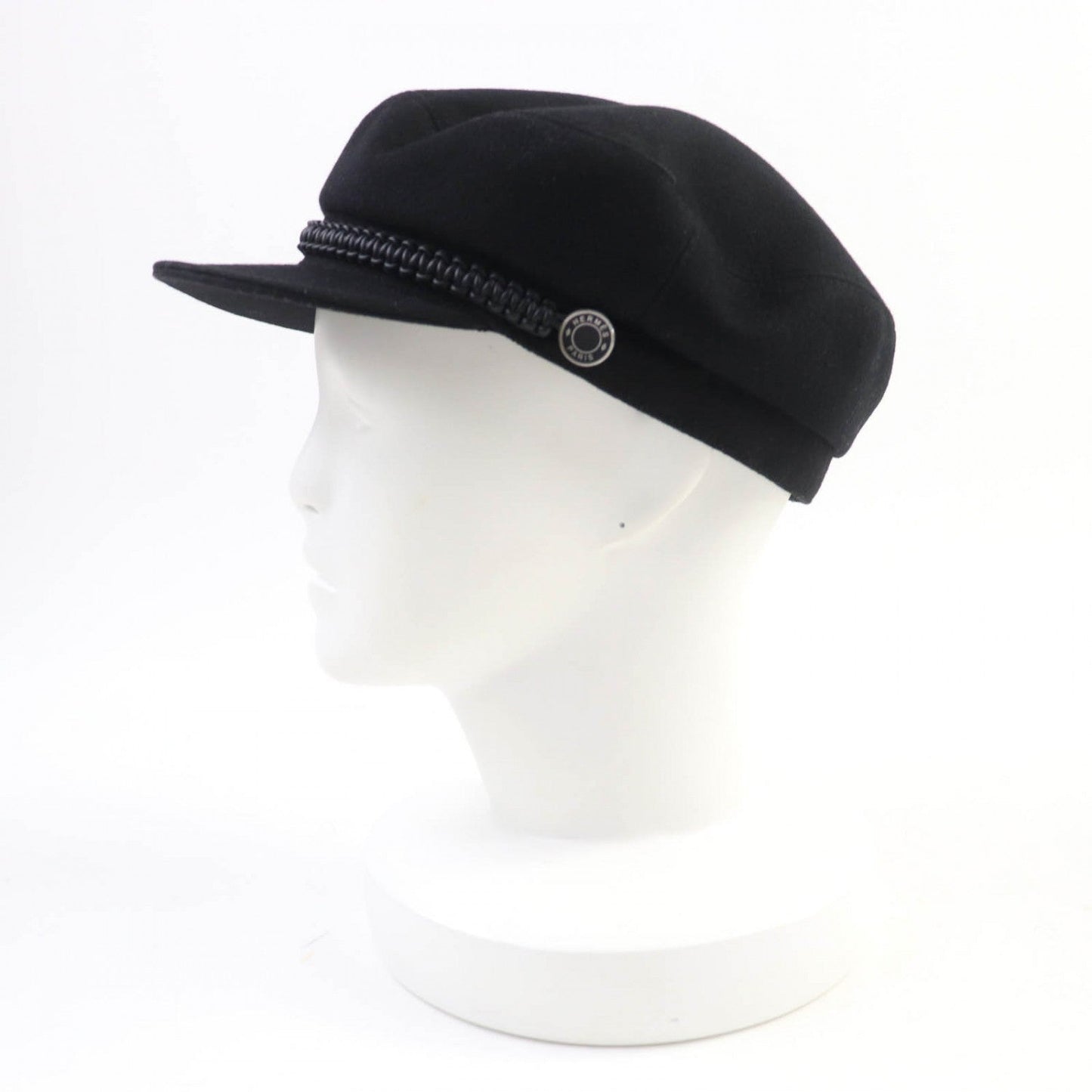 HERMES Casquette cashmere black Deauville 58
