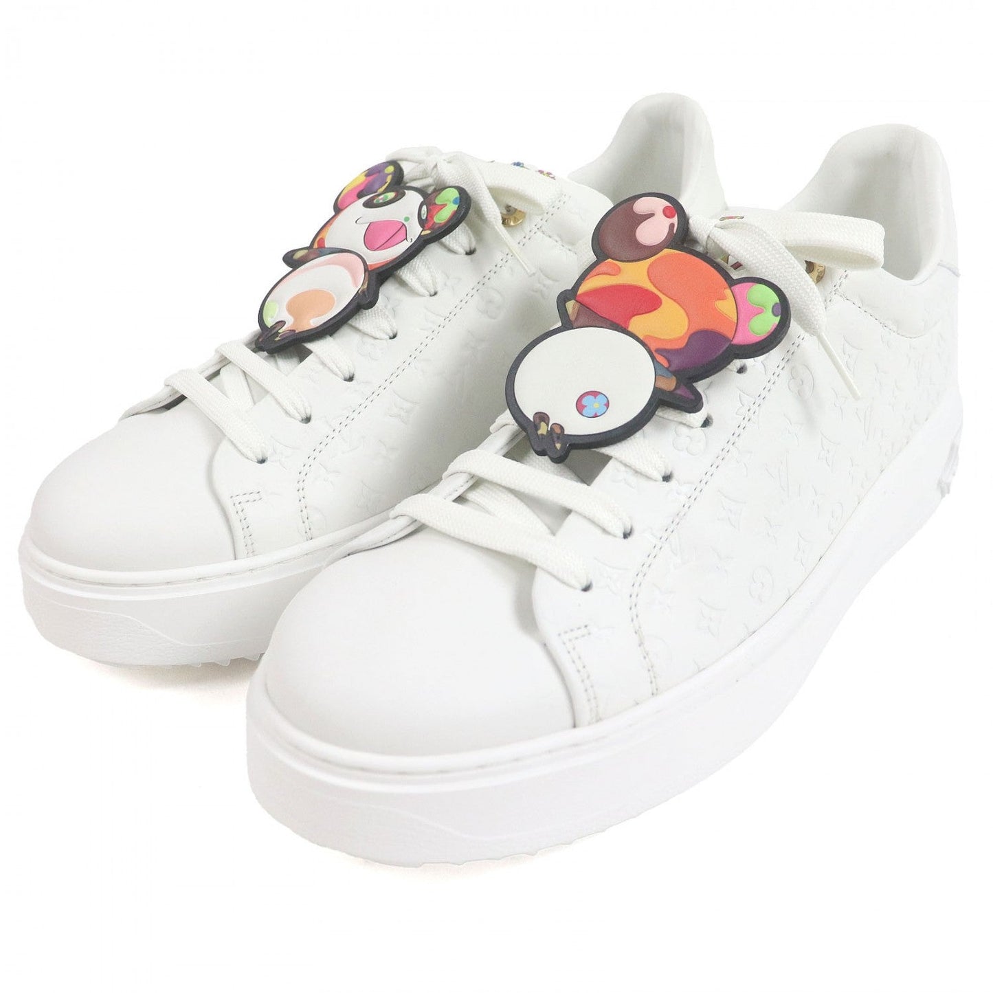 LOUIS VUITTON Low cut sneakers 1AGZGR leather white Timeout line 42