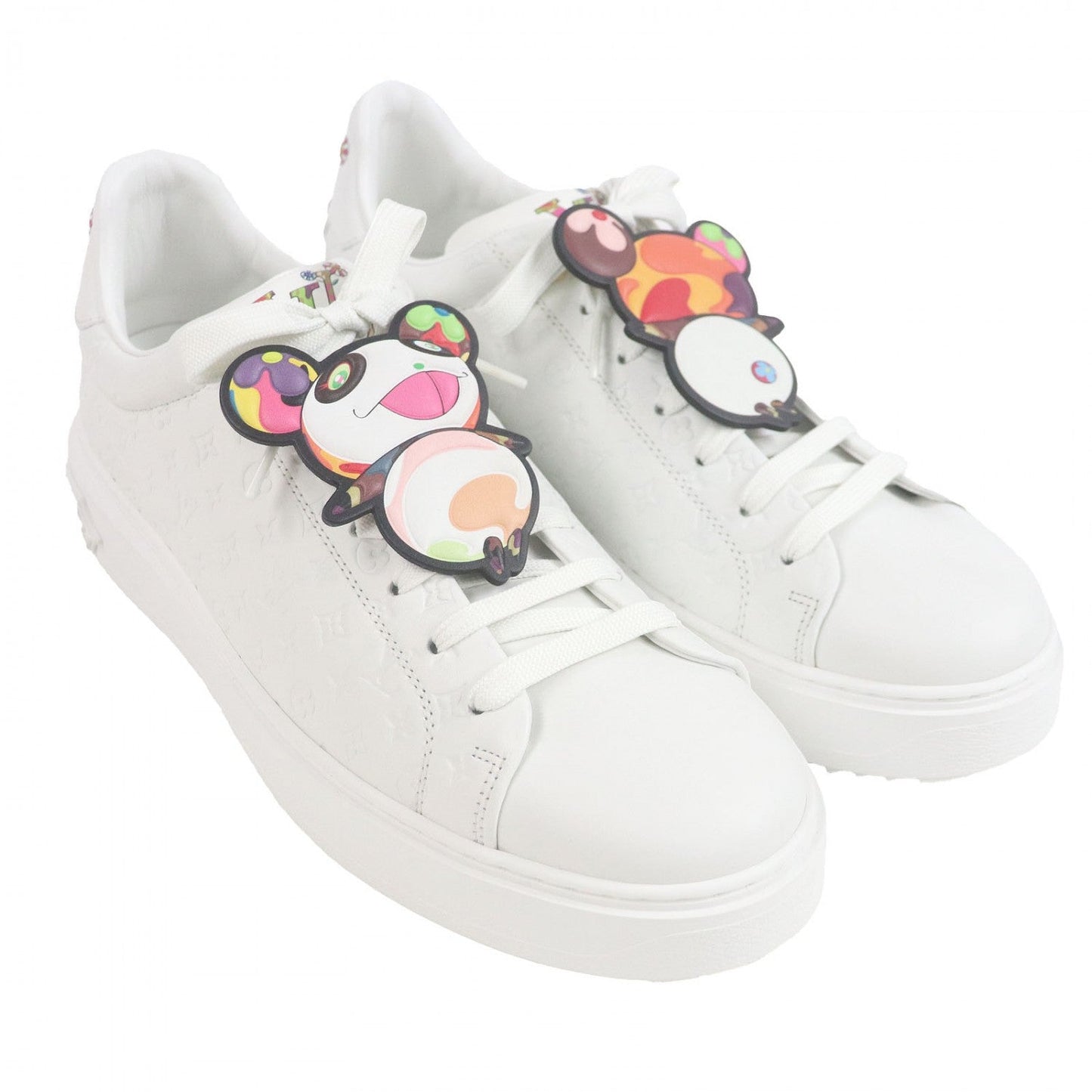 LOUIS VUITTON Low cut sneakers 1AGZGR leather white Timeout line 42
