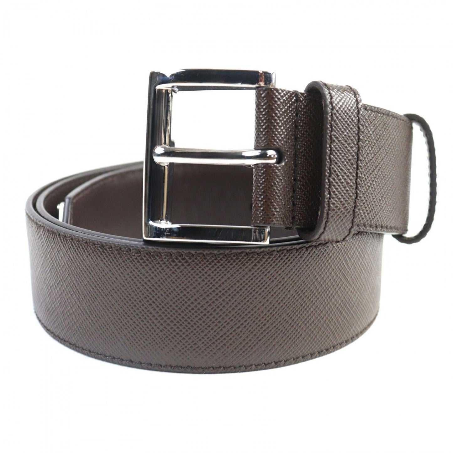 PRADA belt 2CC545 Safiano leather Dark brown 34/85