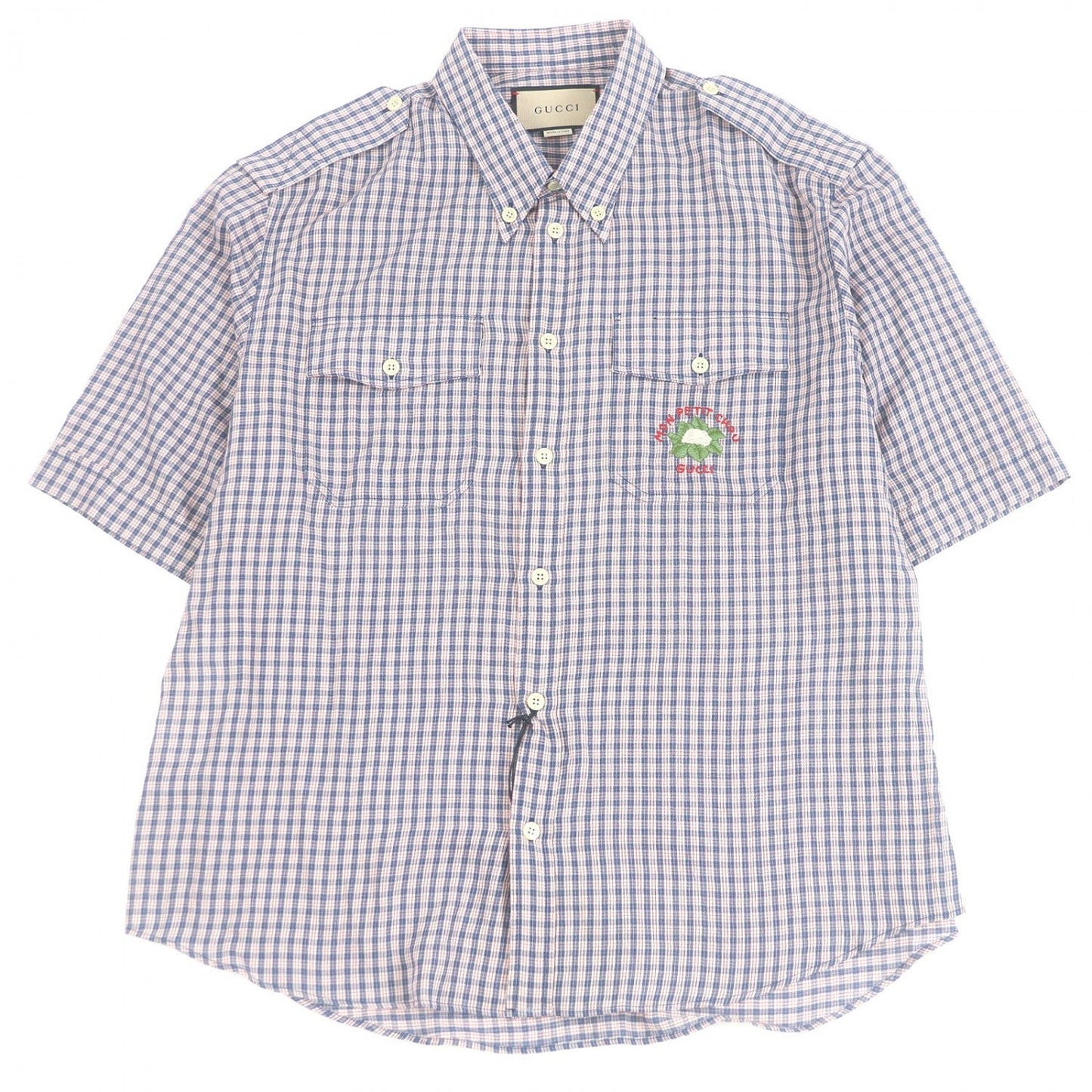 GUCCI Short sleeve shirt 654883 cotton Red blue 50