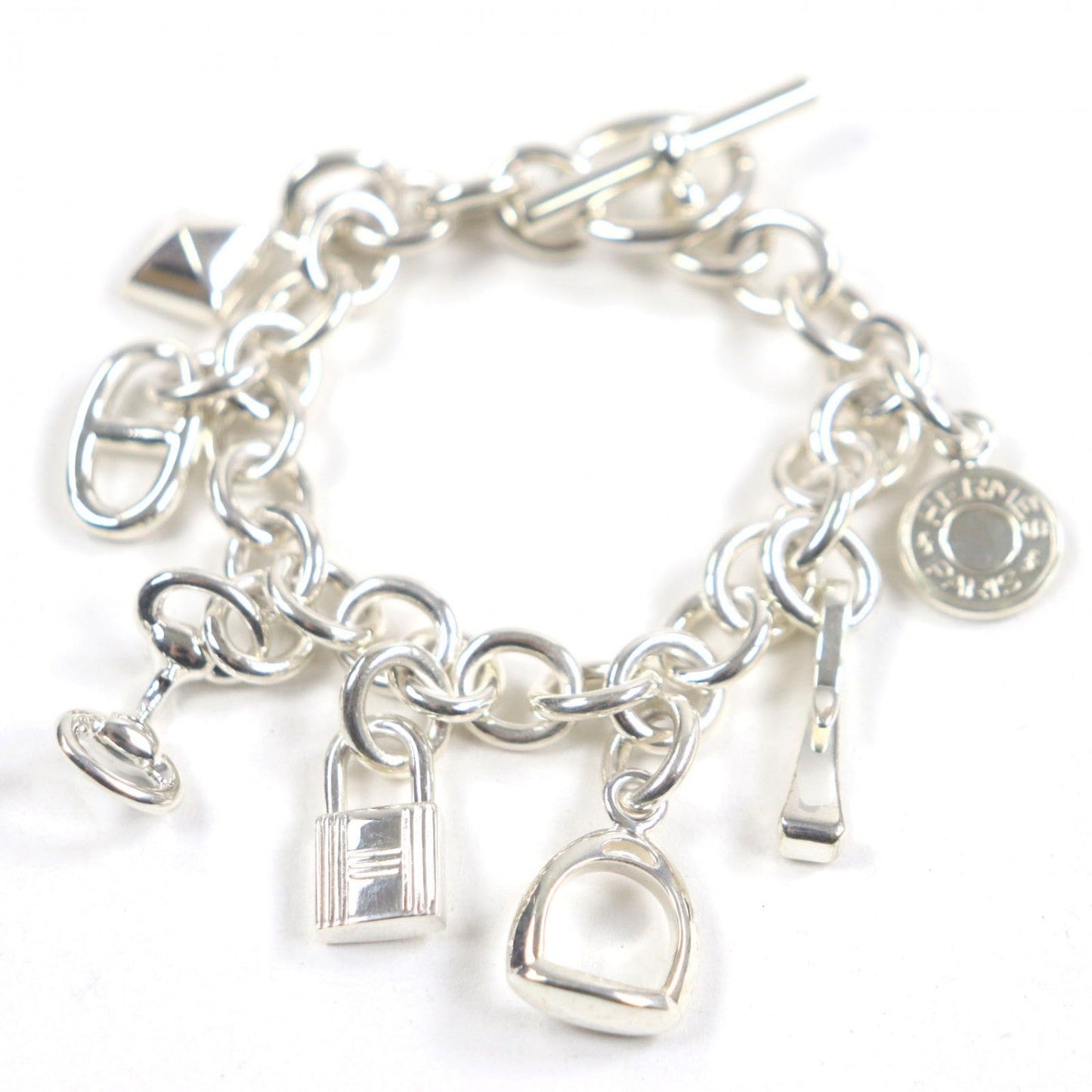 HERMES bracelet 925 Silver Amulet 7