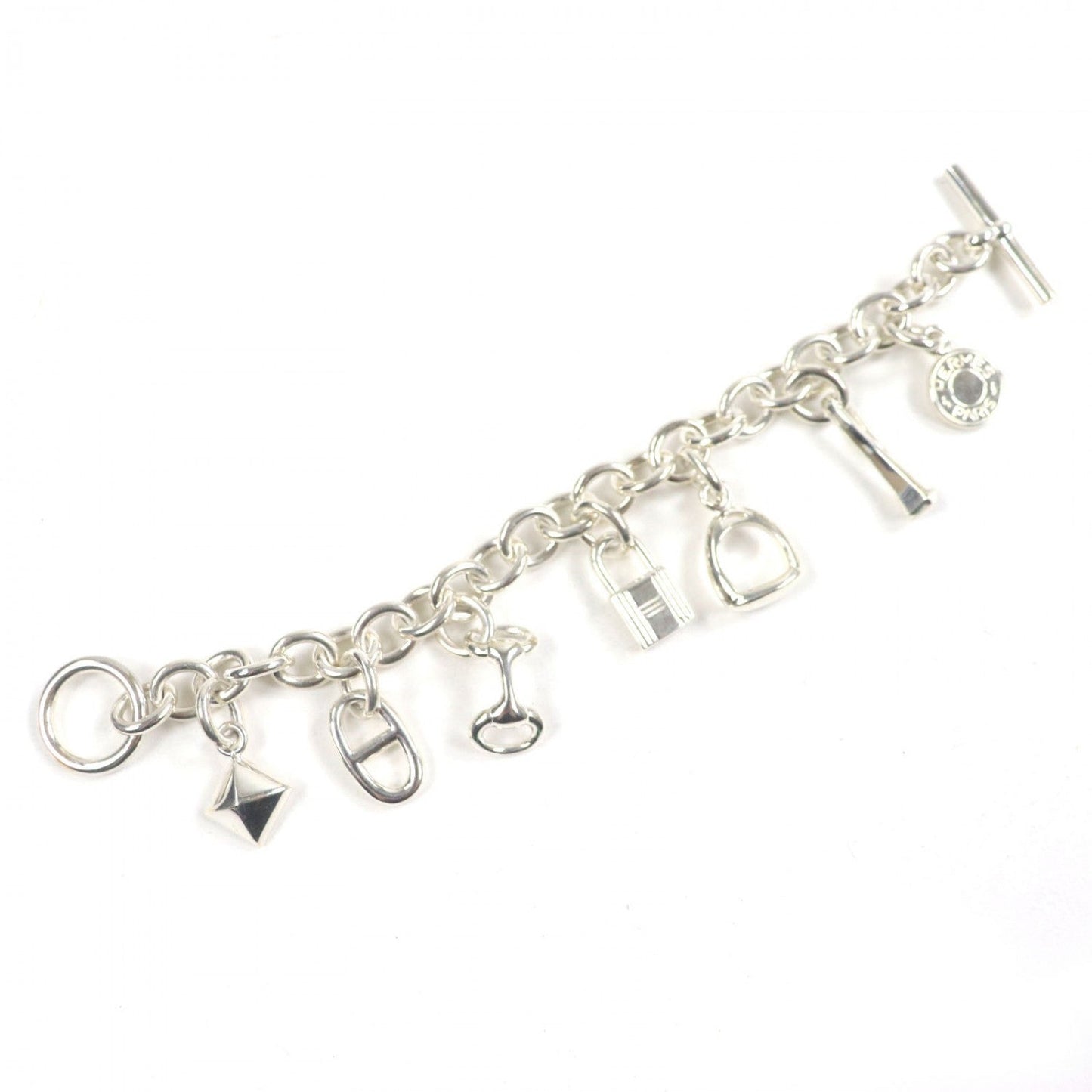 HERMES bracelet 925 Silver Amulet 7