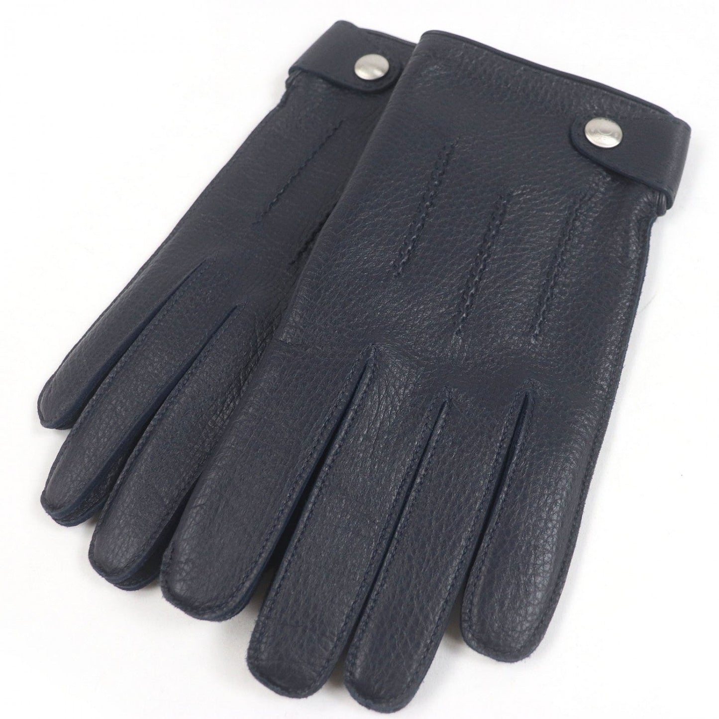 HERMES gloves Dearskin Navy 8.5