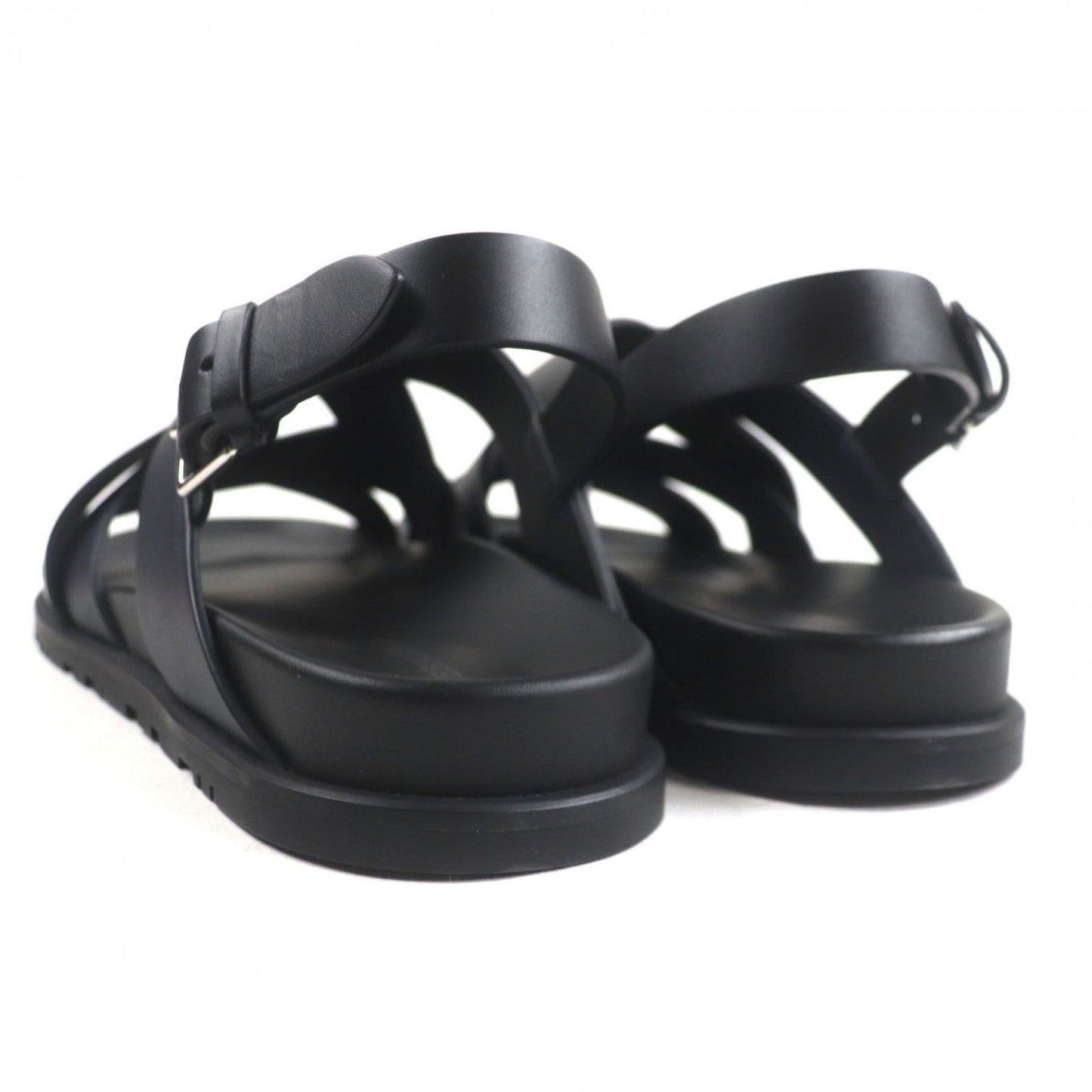 HERMES Sandals leather Black navy Hercules 44