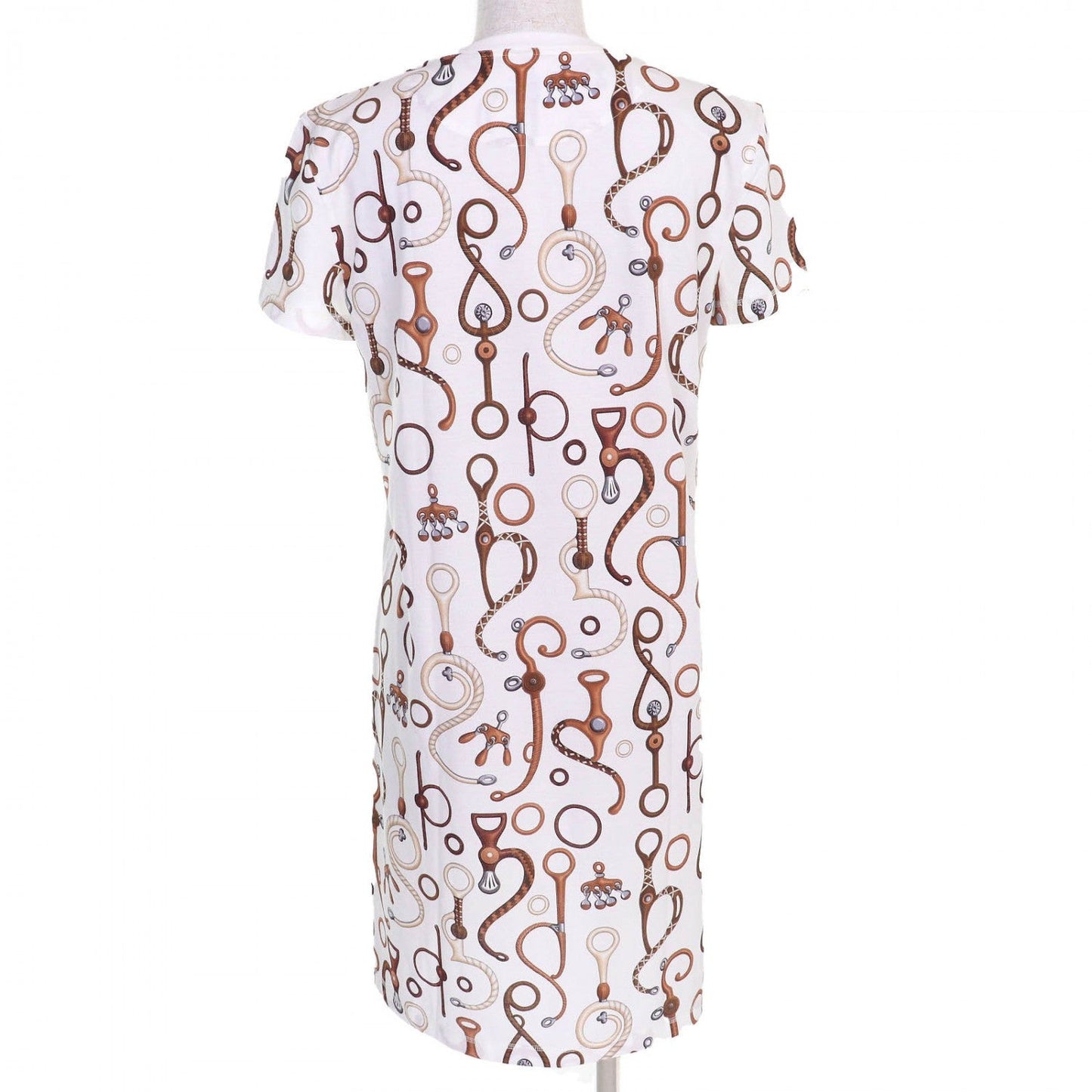 HERMES one piece 4E4527DN cotton White Brown type Panoply du Cuir 36