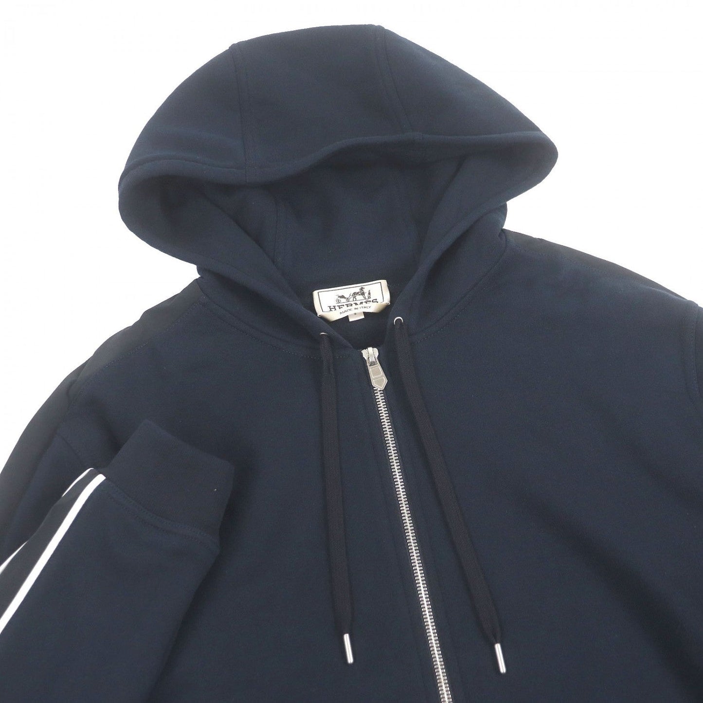 HERMES Hoodie cotton Navy Run H S