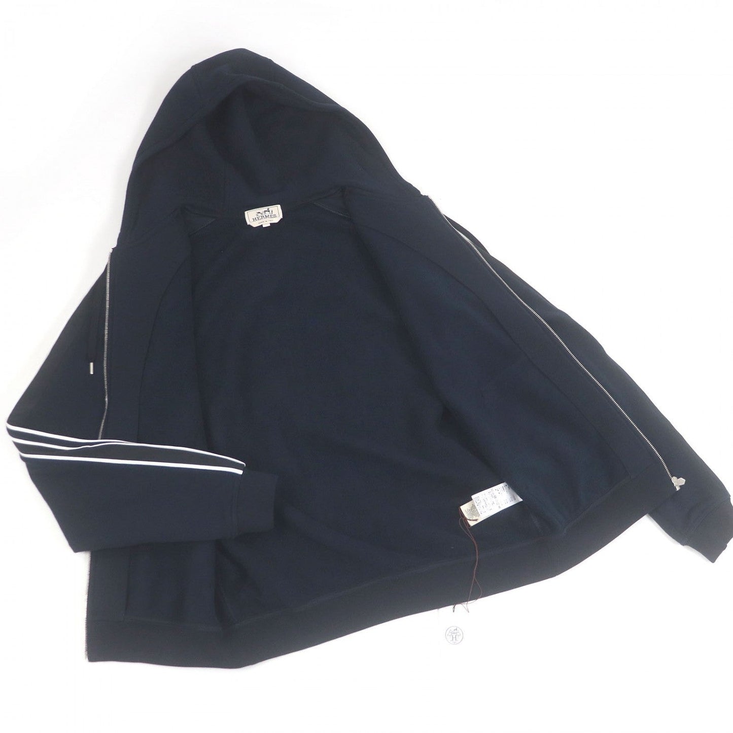 HERMES Hoodie cotton Navy Run H S