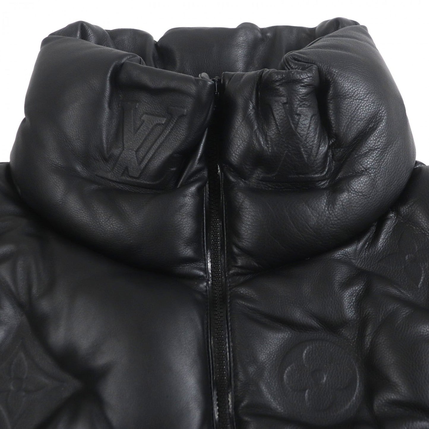 LOUIS VUITTON Down vest HHL84W Cowhide black Monogram Boyhood Puff S