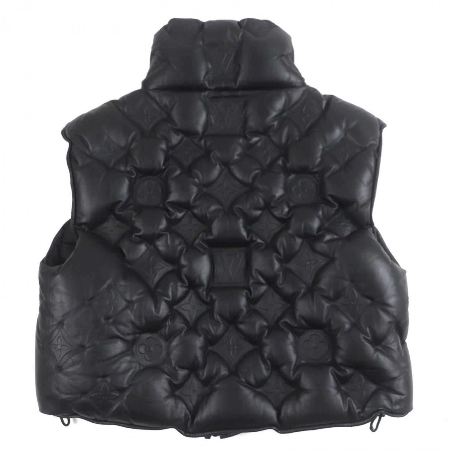 LOUIS VUITTON Down vest HHL84W Cowhide black Monogram Boyhood Puff S