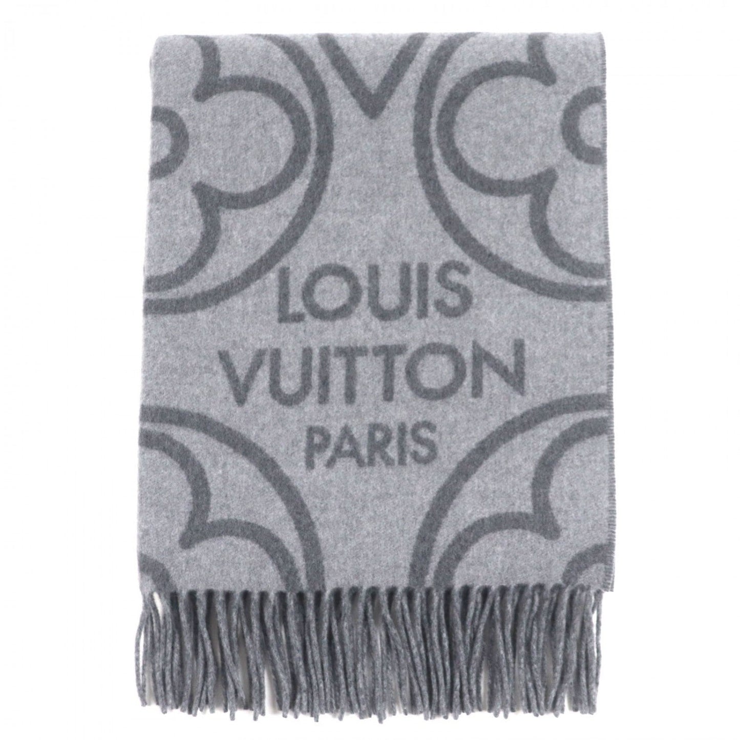 LOUIS VUITTON Scarf R96950 cashmere gray Echarpe earmuffs