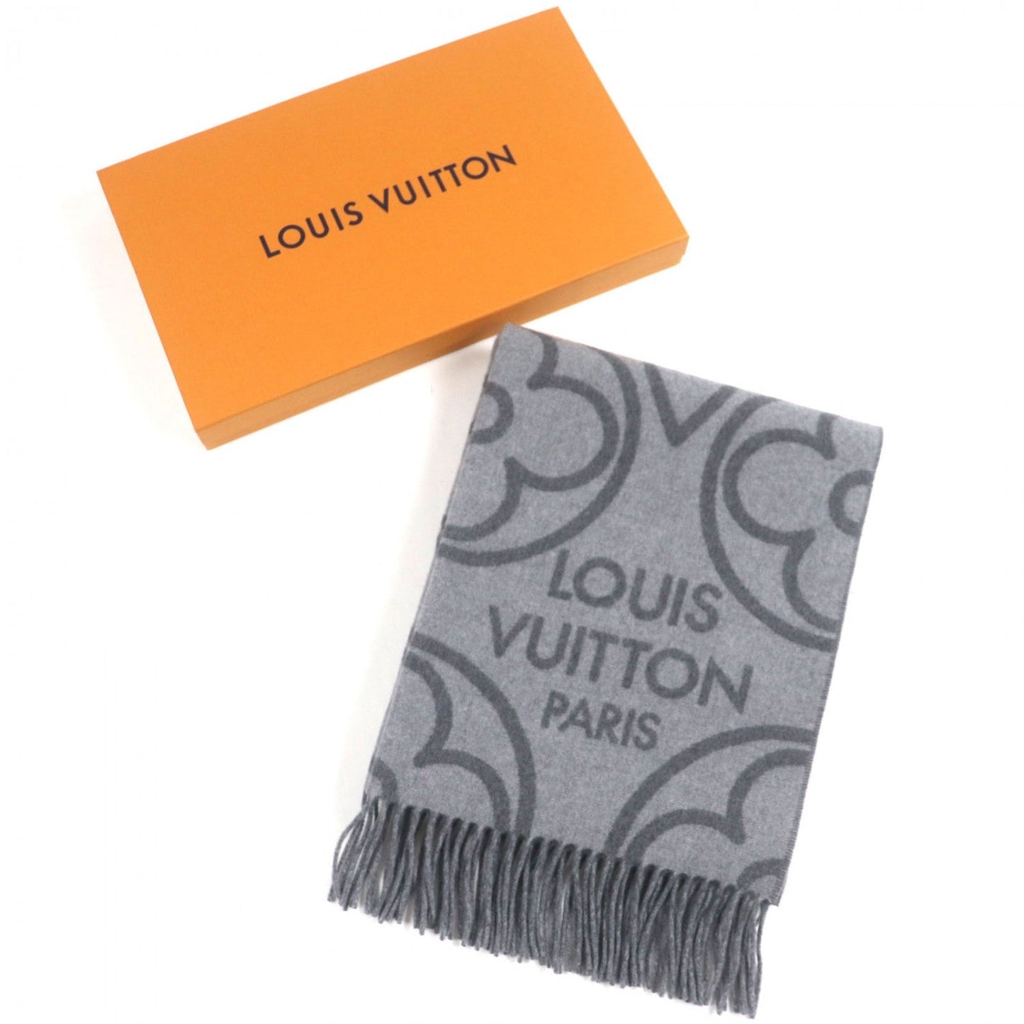 LOUIS VUITTON Scarf R96950 cashmere gray Echarpe earmuffs