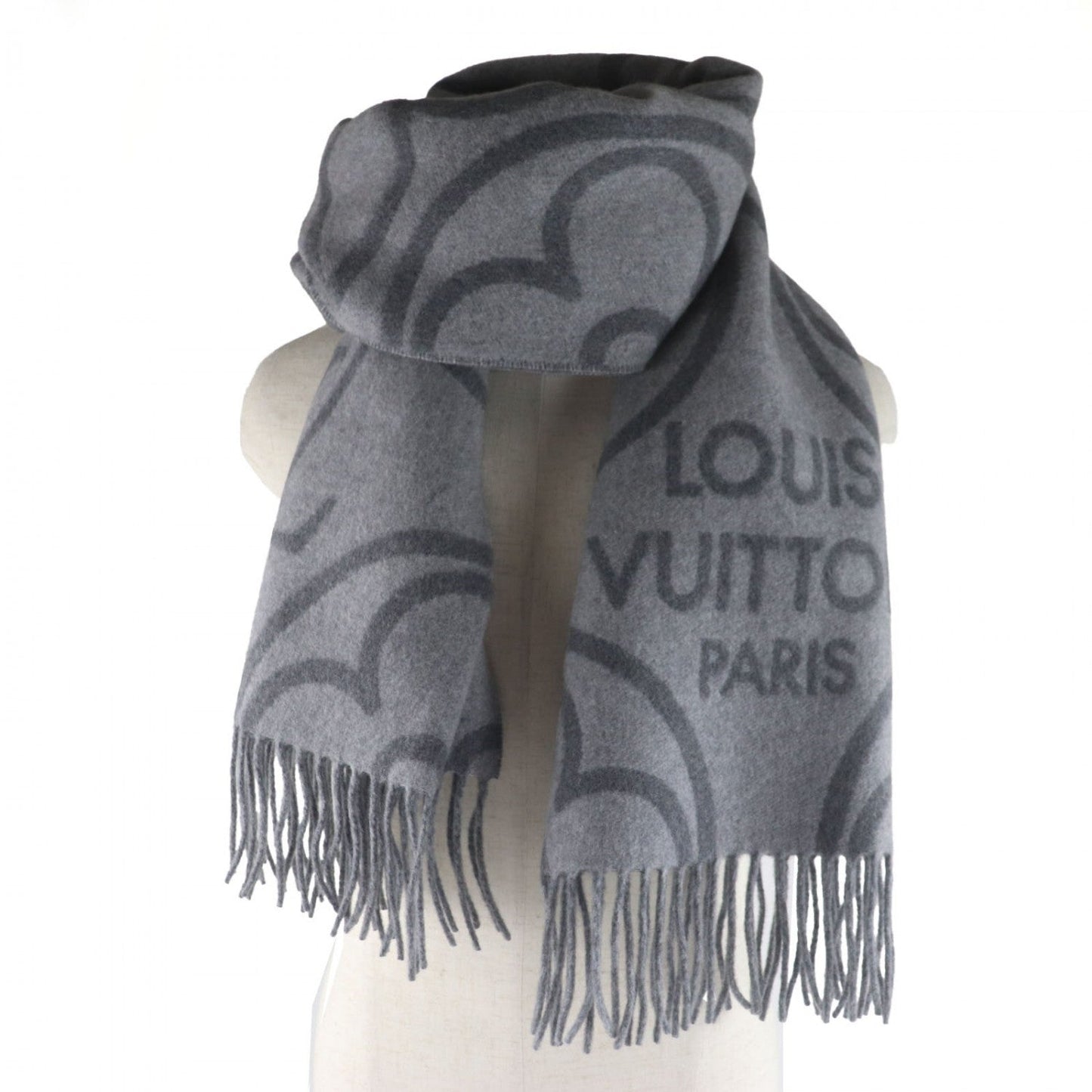 LOUIS VUITTON Scarf R96950 cashmere gray Echarpe earmuffs