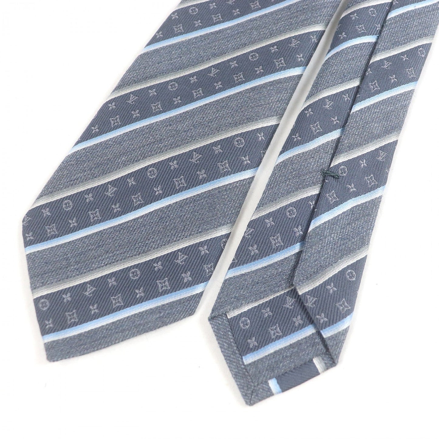 LOUIS VUITTON tie M79911 silk Blue gray