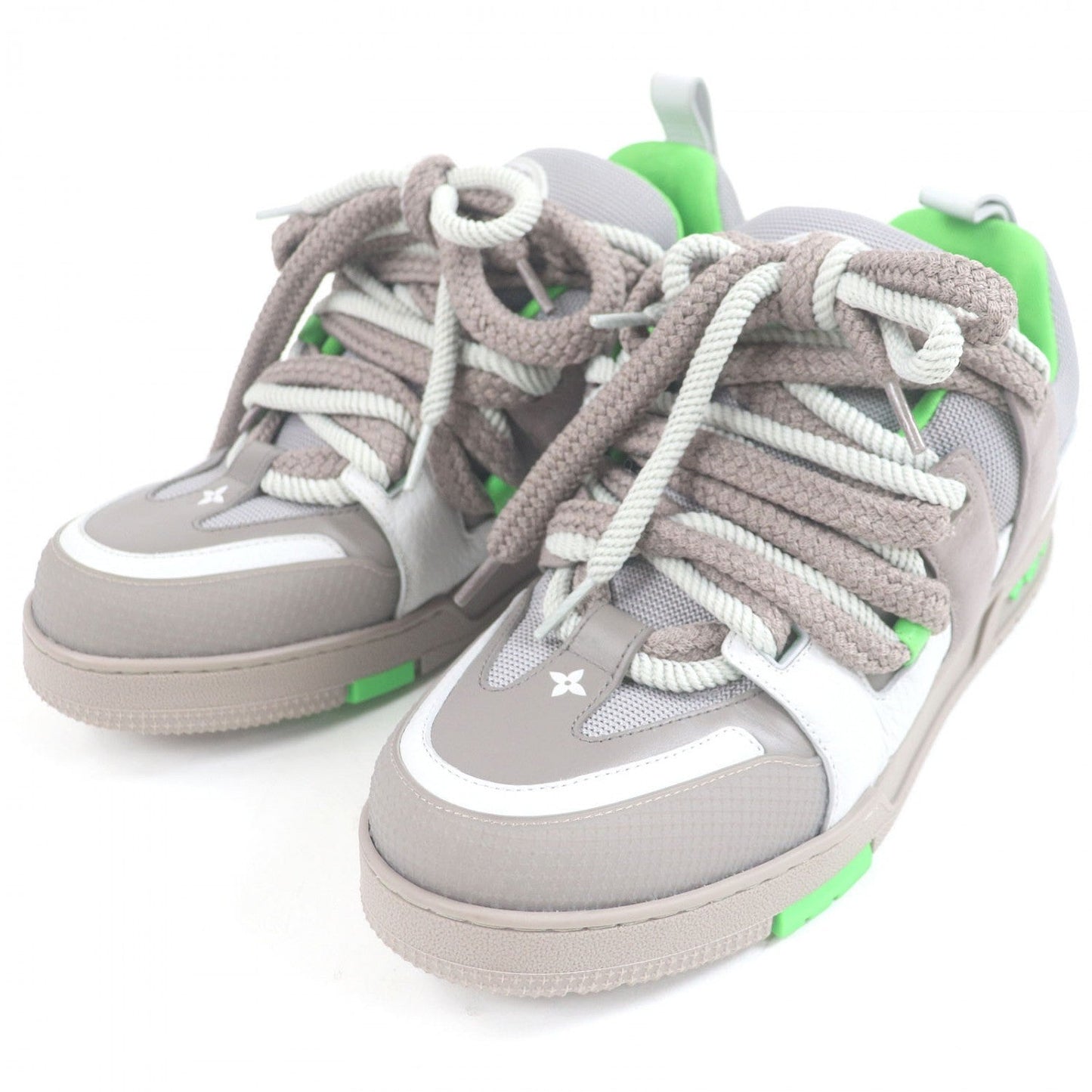 LOUIS VUITTON Low cut sneakers leather gray LV Skate Line 9.5