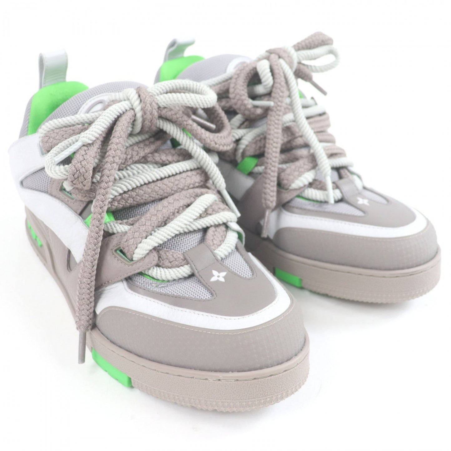 LOUIS VUITTON Low cut sneakers leather gray LV Skate Line 9.5