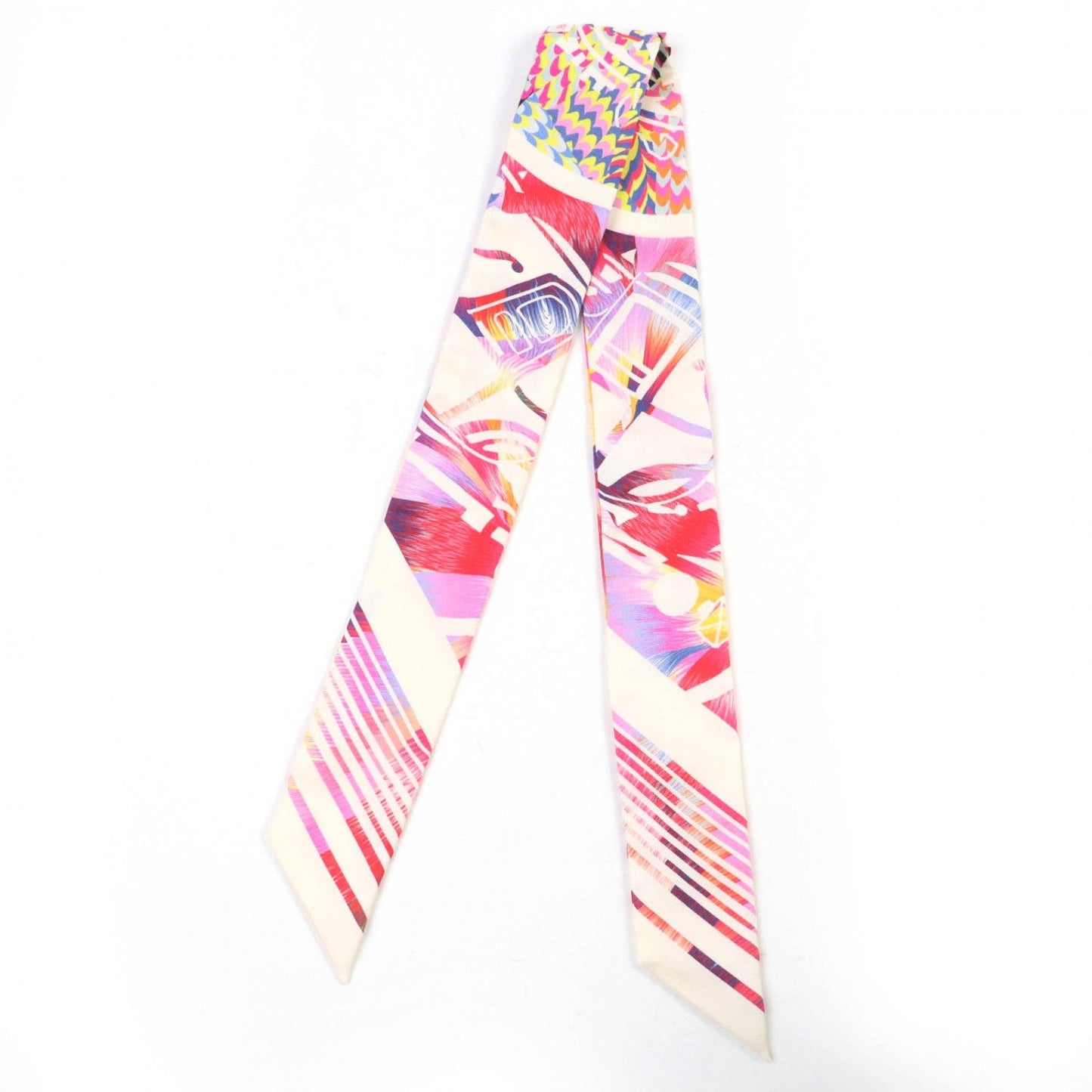 HERMES scarf silk Rose/Blanc/Blue Twilly EX-LIBRIS MARBLE Kyoto Marble Limited Edition