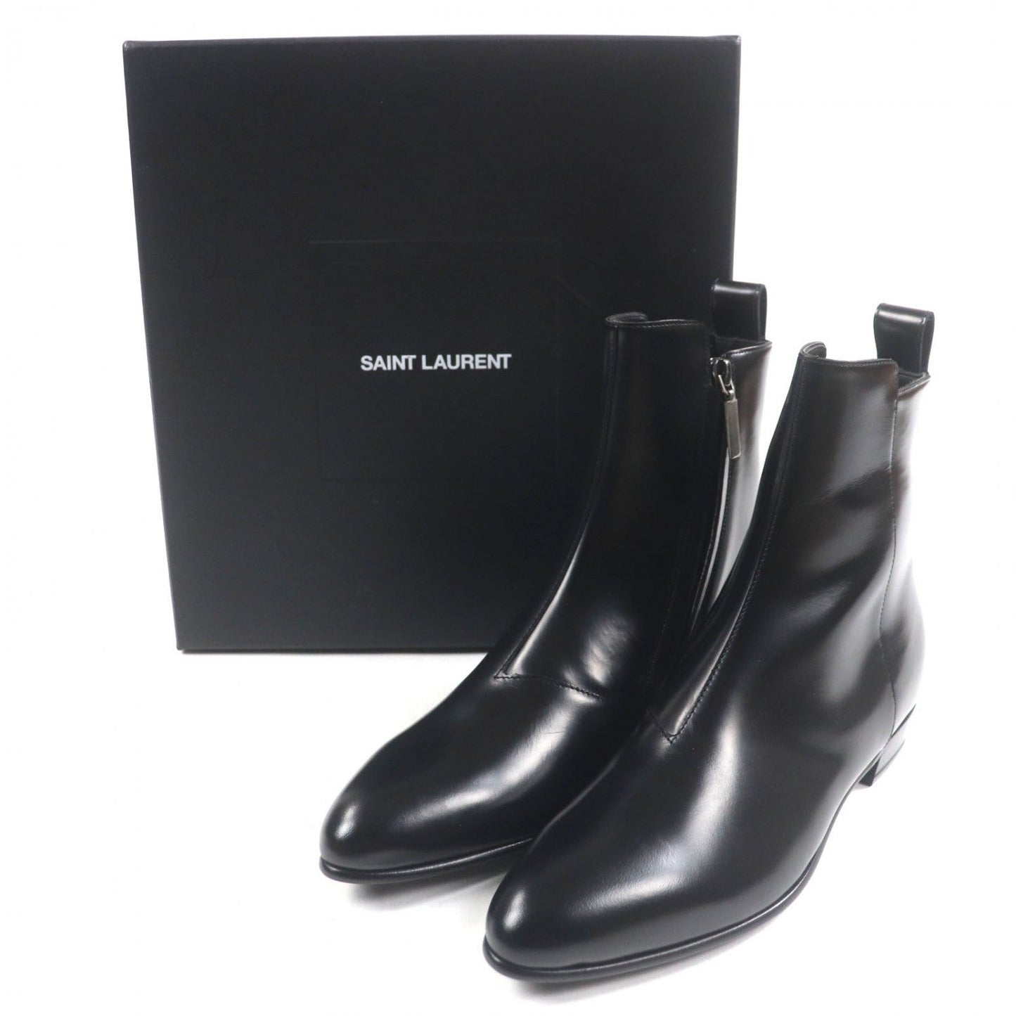 SAINT LAURENT PARIS short boots 480085 leather black 39