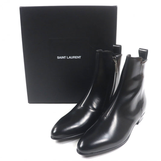 SAINT LAURENT PARIS short boots 480085 leather black 39
