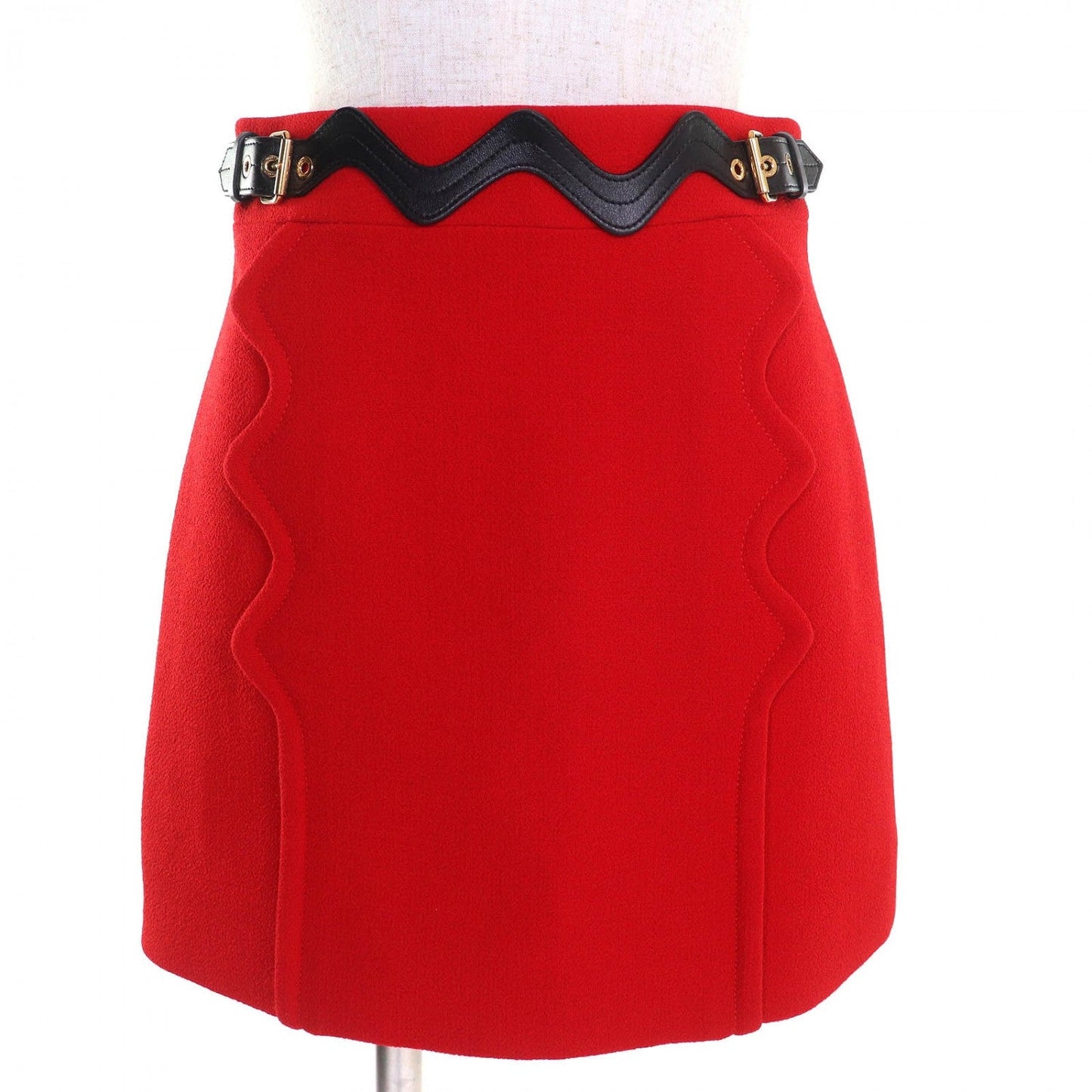 LOUIS VUITTON Mini skirt FPSK28 wool Red 34
