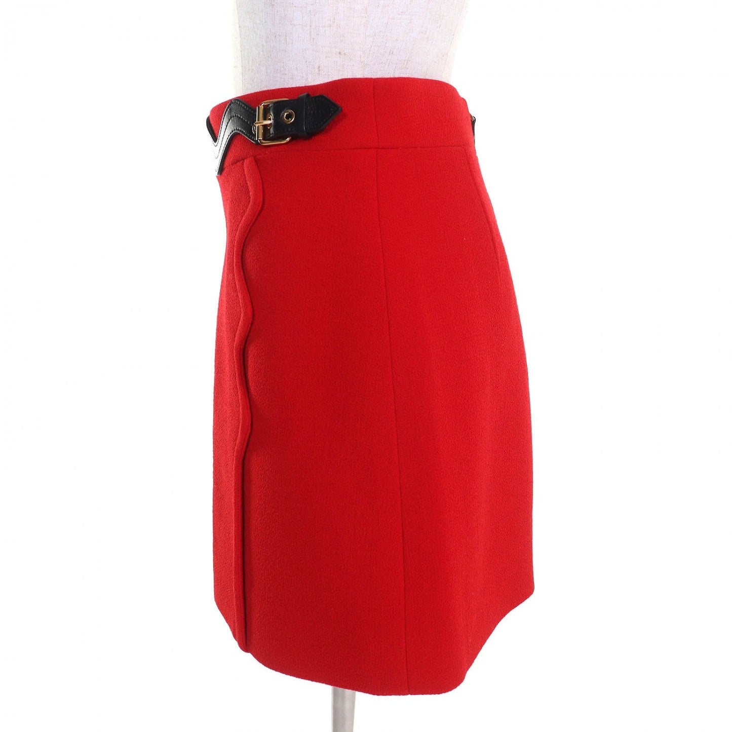 LOUIS VUITTON Mini skirt FPSK28 wool Red 34