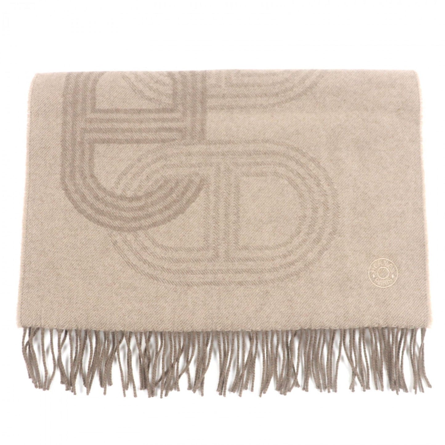 HERMES Scarf cashmere Brown 24th circuit