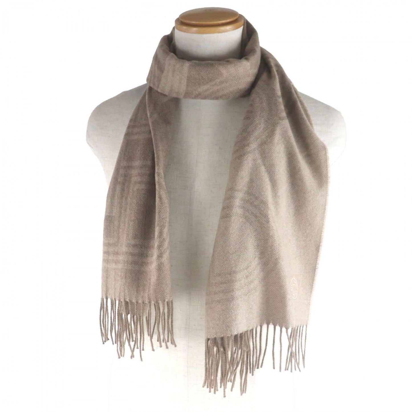 HERMES Scarf cashmere Brown 24th circuit