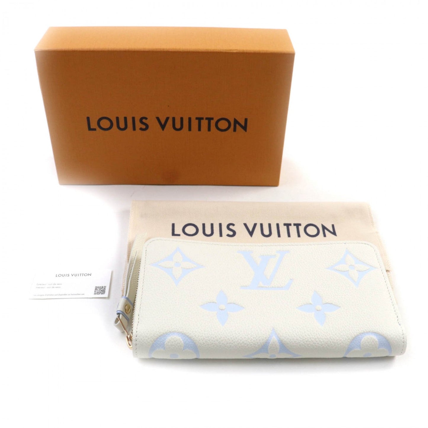 LOUIS VUITTON Long Wallet Purse M83308 Monogram Ann Platt White type Blue type