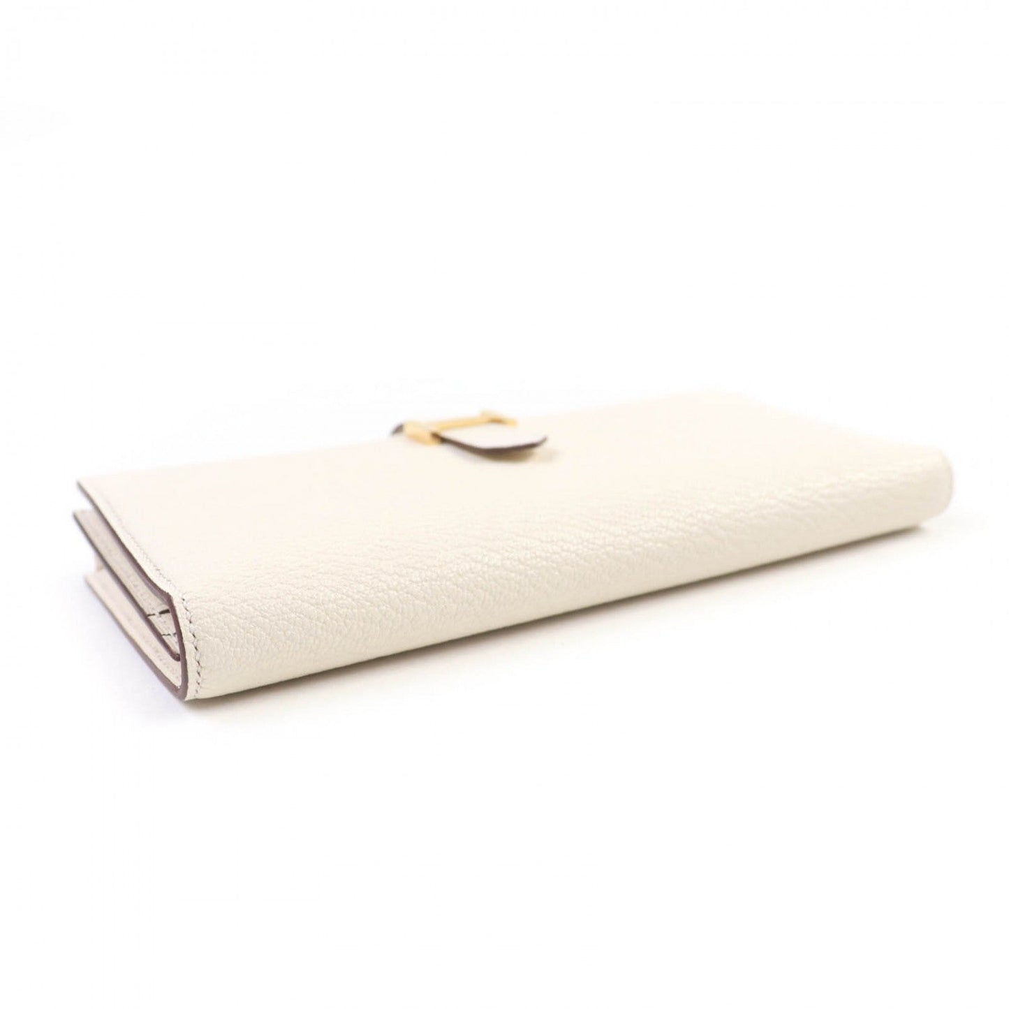 HERMES Long Wallet Purse Shave Ivory Beansufla