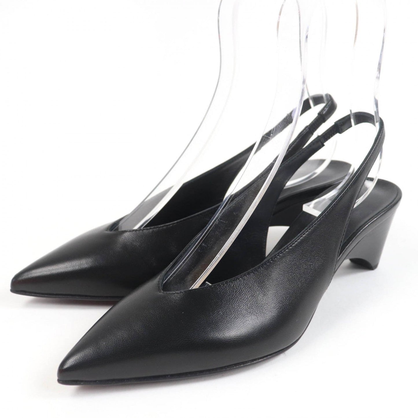 HERMES pumps leather black Antim 55 36