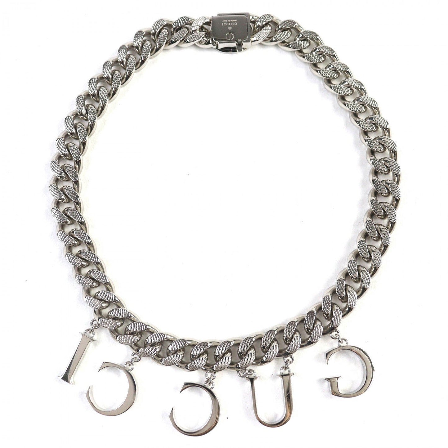GUCCI choker 675769 ã¼ Silver script logo choker