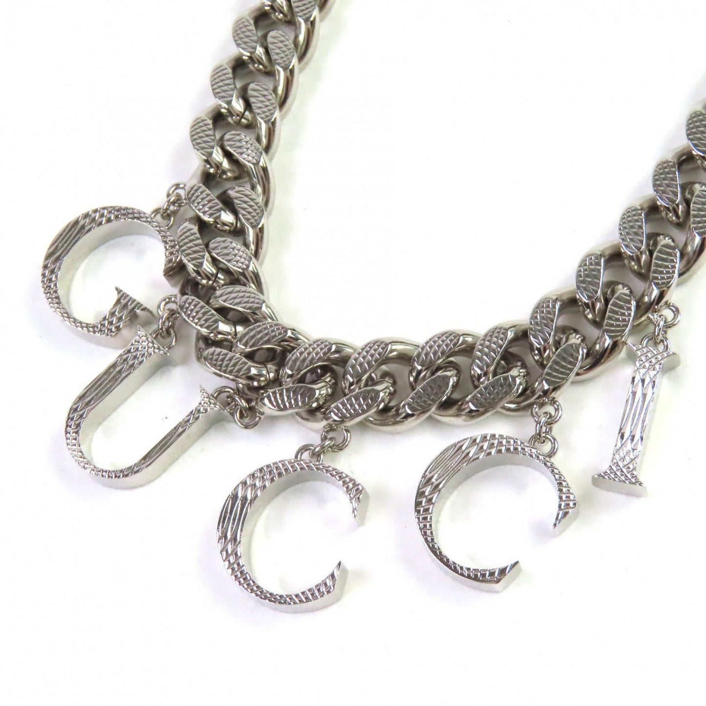 GUCCI choker 675769 ã¼ Silver script logo choker