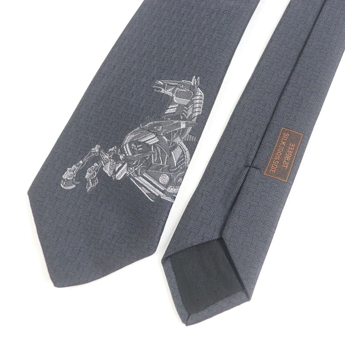 HERMES tie 333982T silk Dark gray ROBOCABAR Robocabal